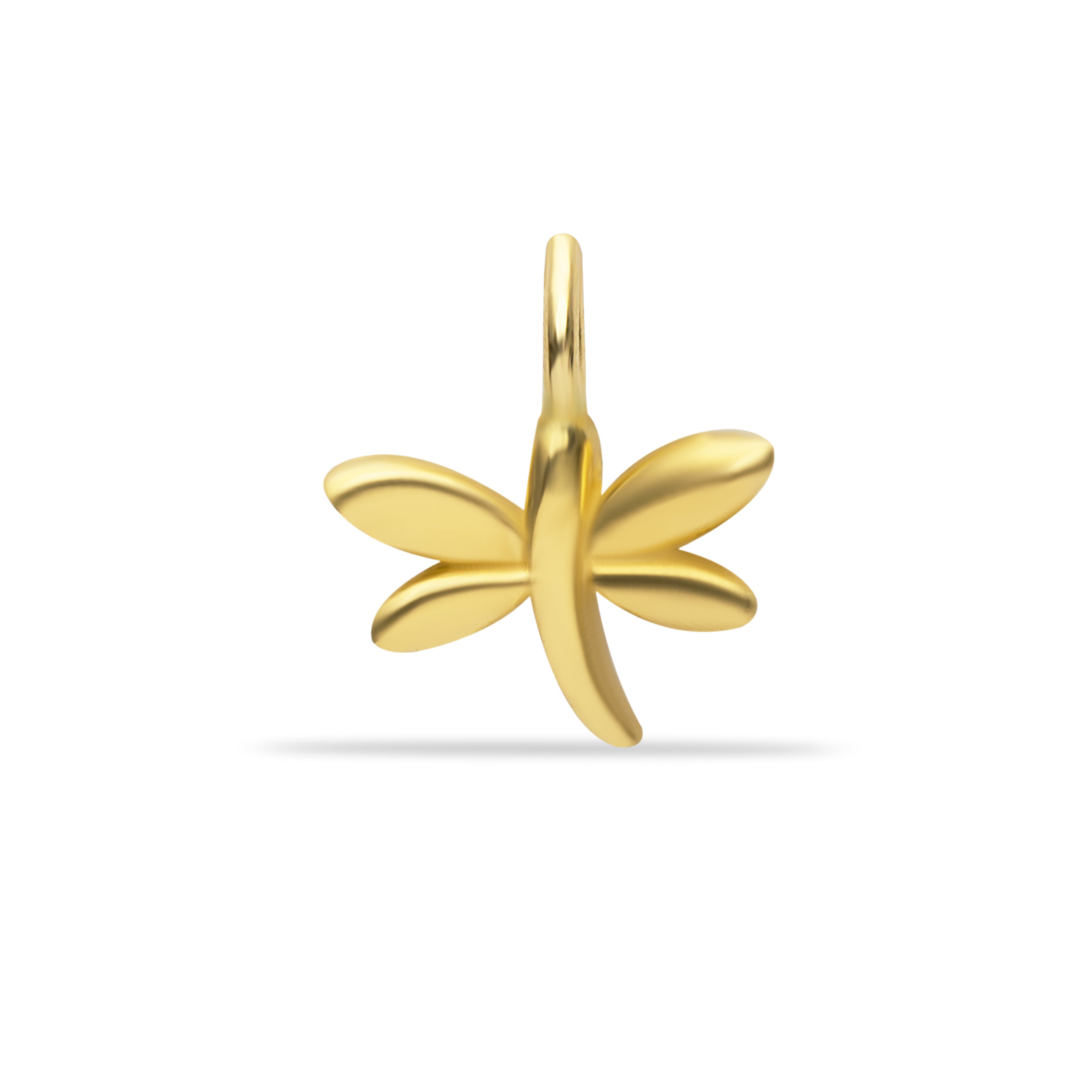 14 Carat Gold Minimal Dragonfly Pendant