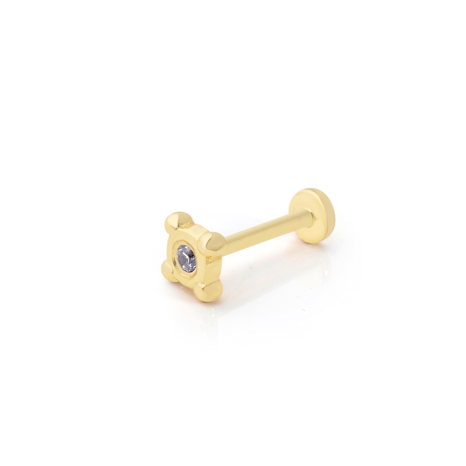 14 Carat Gold Minimal Stone Piercing