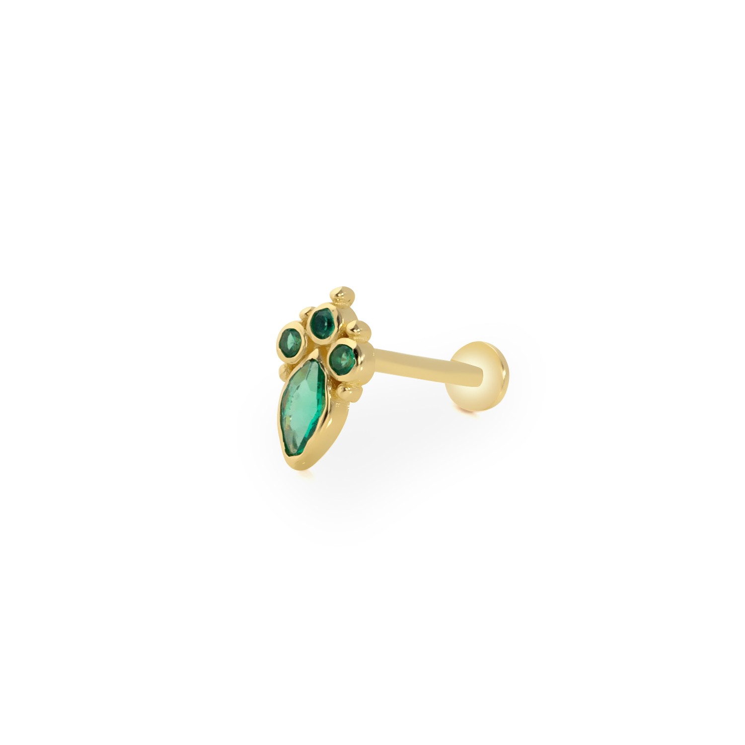 14 Carat Gold Jade Design Piercing