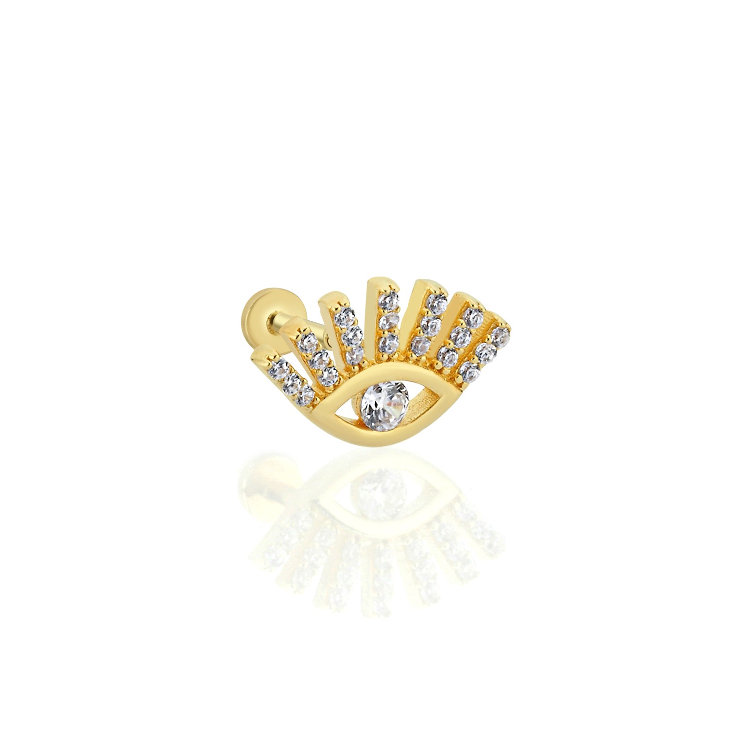 14 Carat Gold Eyelash Eye Design Piercing