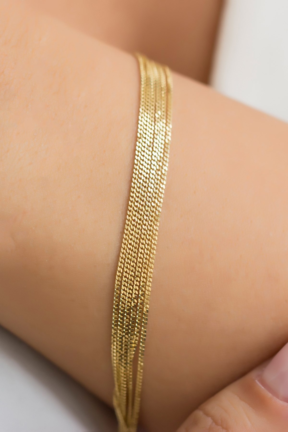 Minaliva 14 Carat Yellow Gold Chain Bracelet