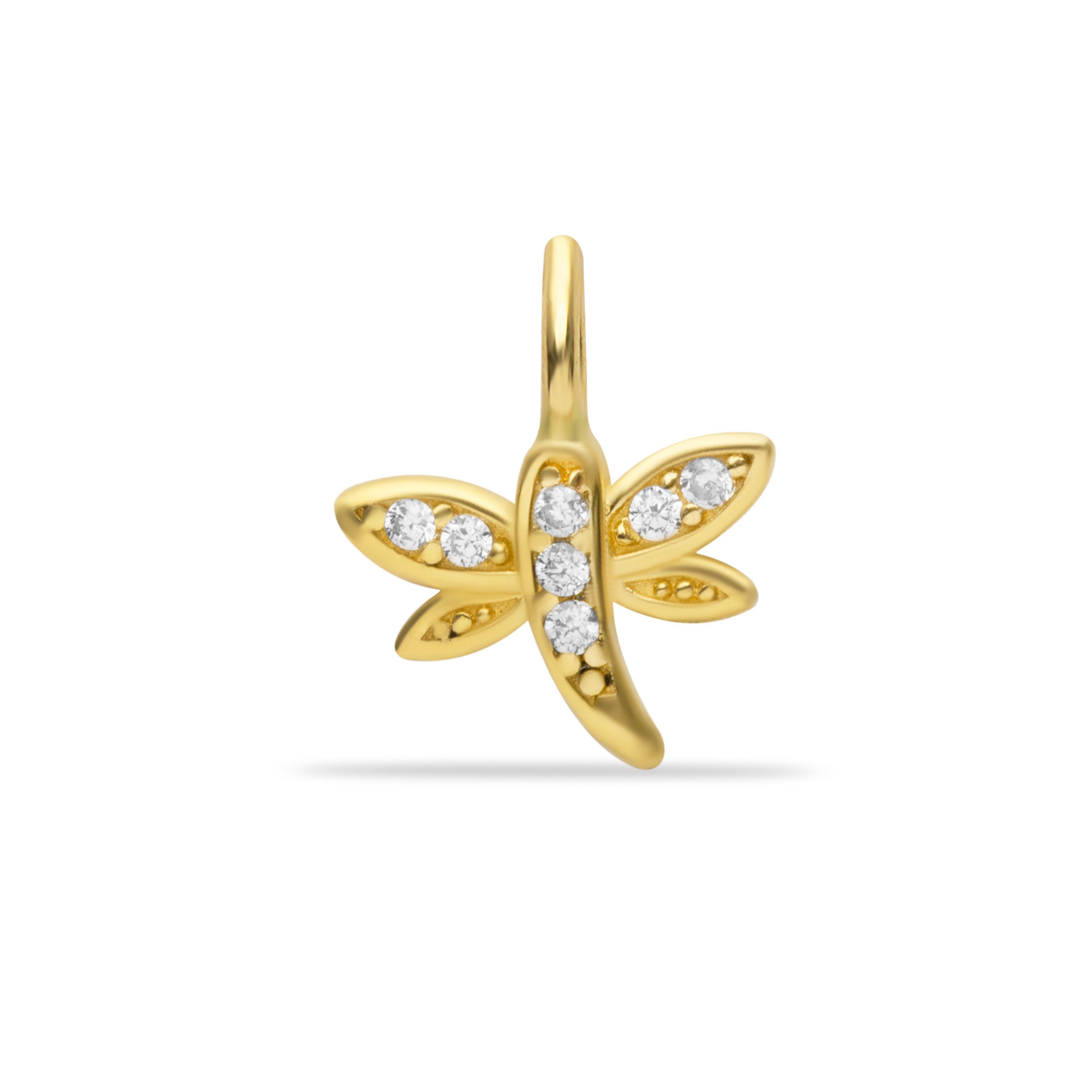 14 Carat Gold Dragonfly Stone Pendant