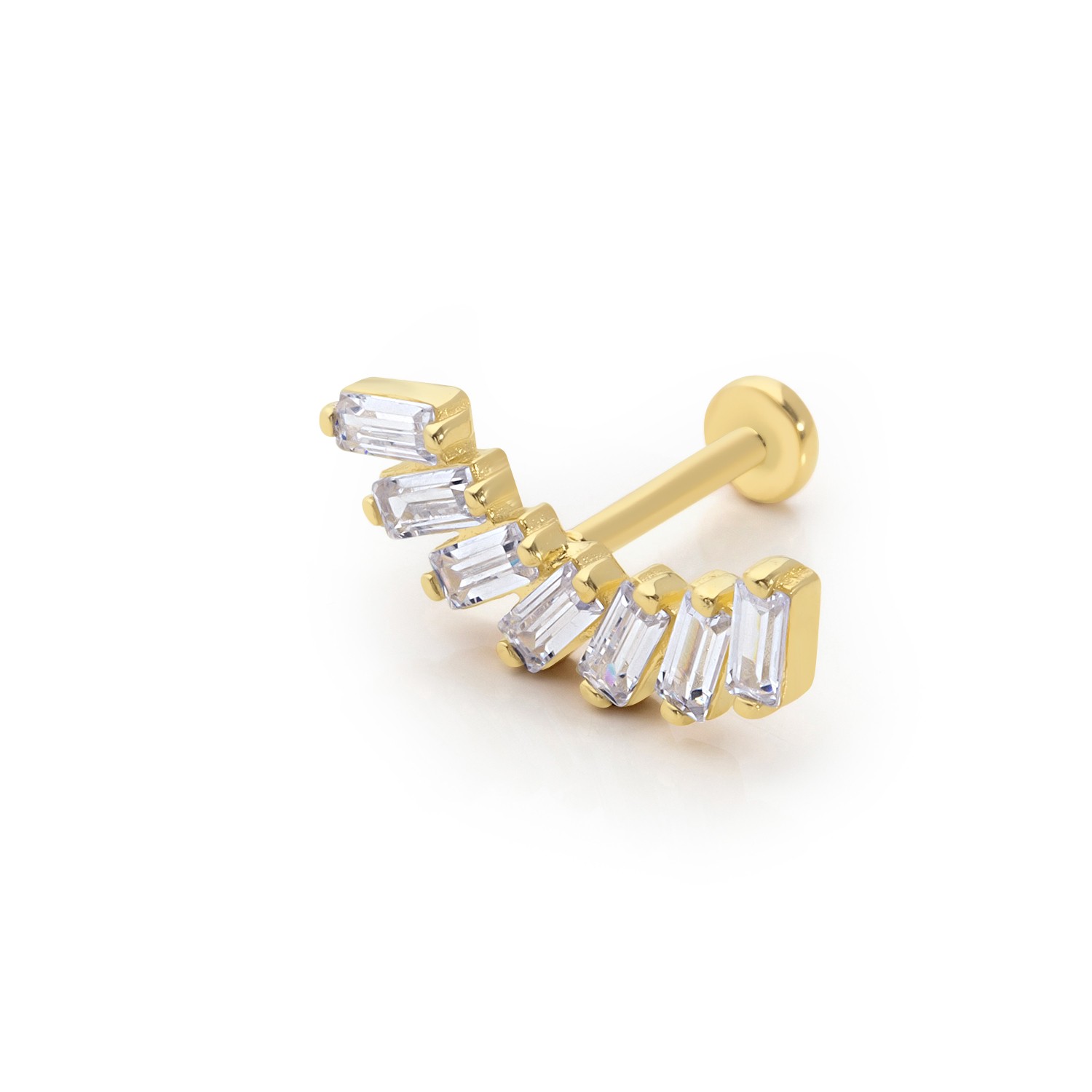 14 Carat Gold 7 Stone Zircon Piercing