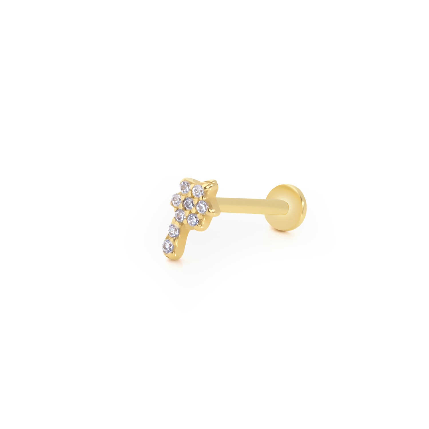 14 Carat Gold Stone Palm Tree Piercing