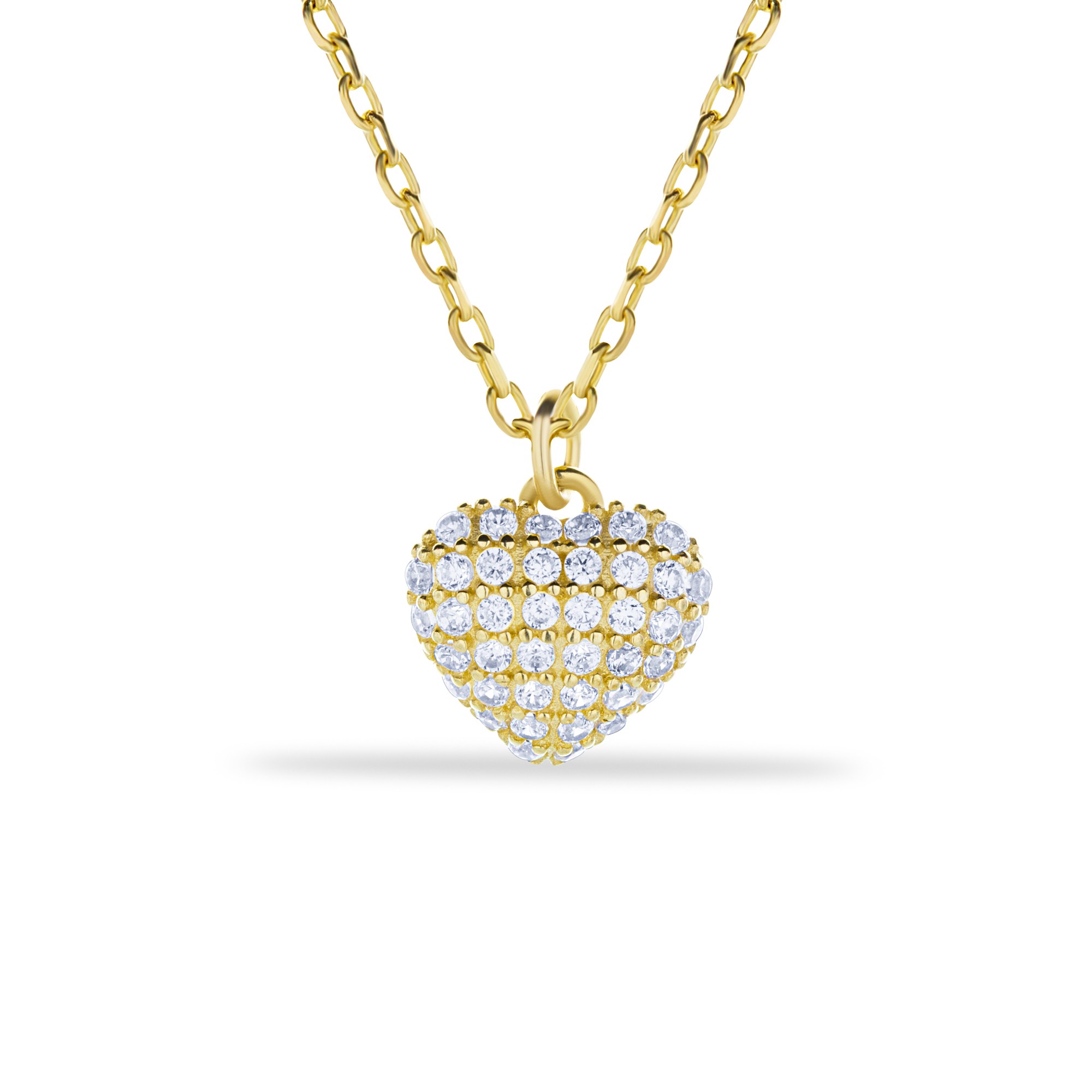 14 Carat Gold Heart Stone Necklace