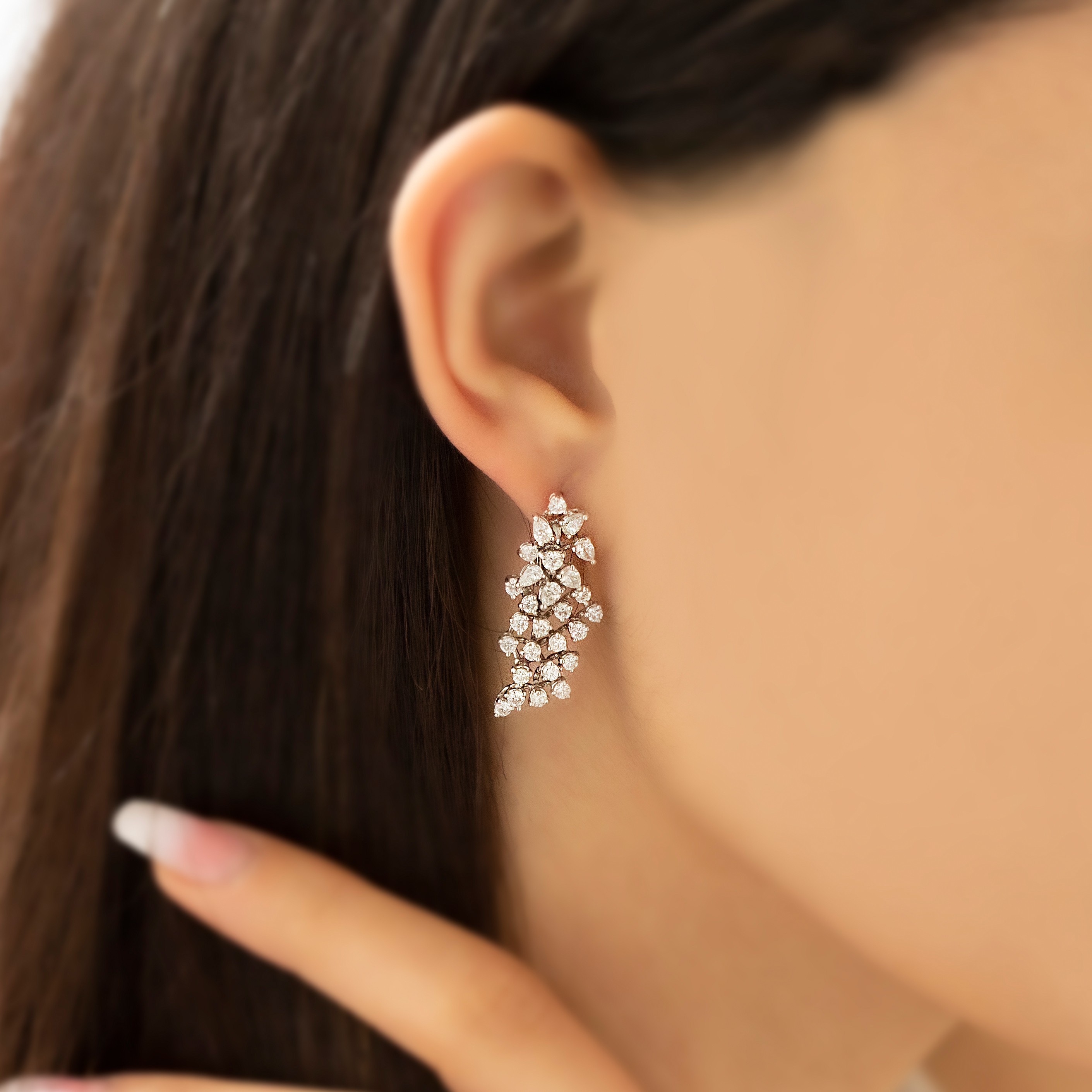Gold Design Diamond Earrings