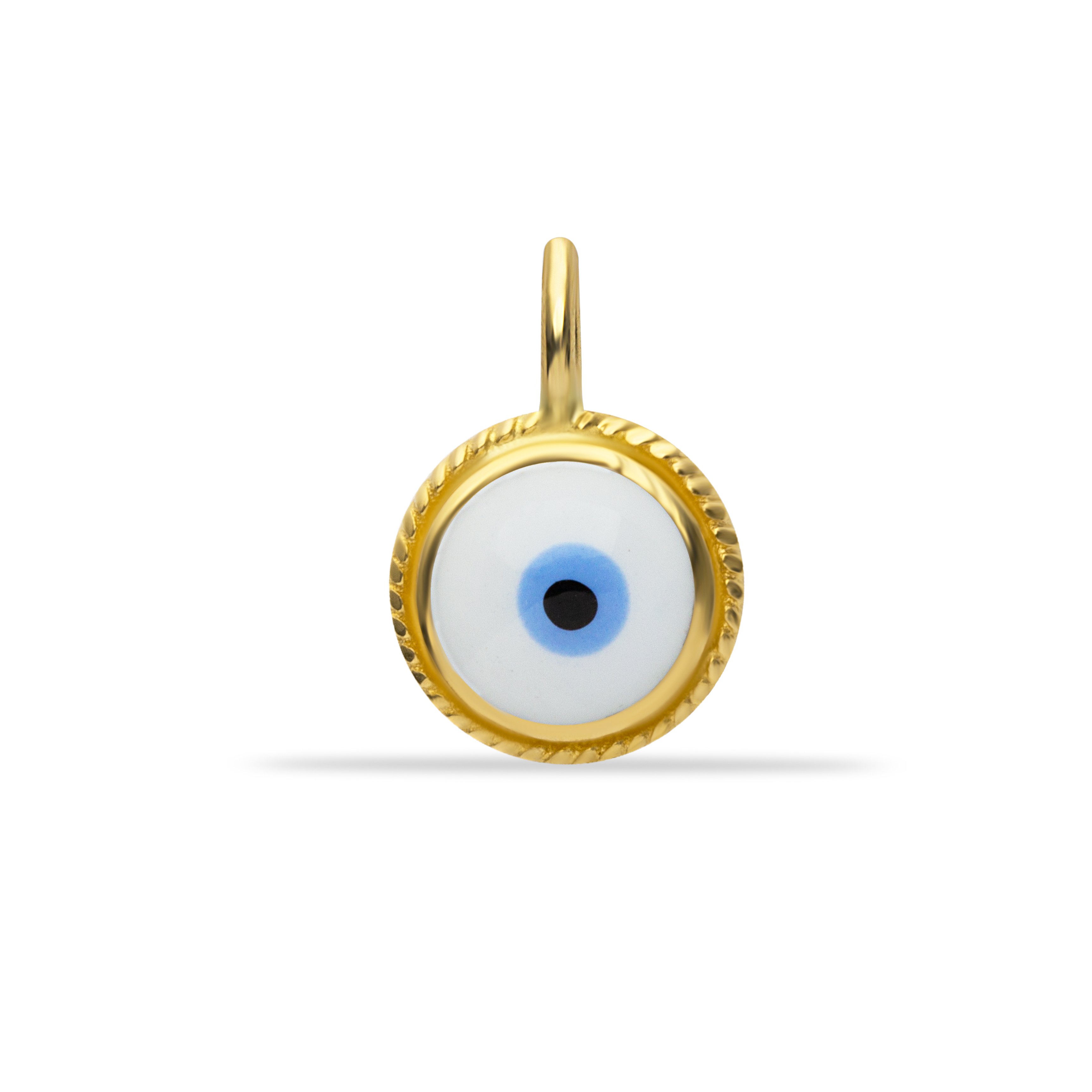 14 Carat Gold White Eye Enamel Pendant