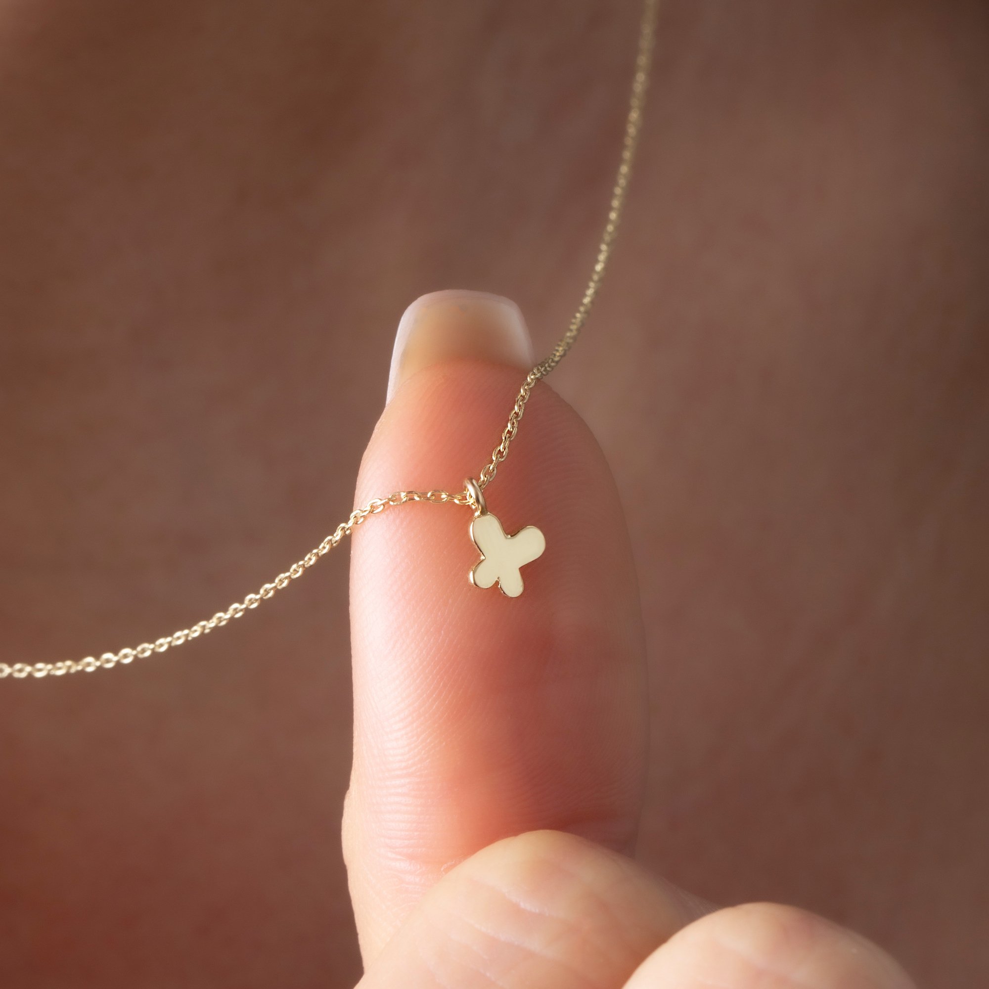 14 Carat Gold Minimal Butterfly Figure necklace