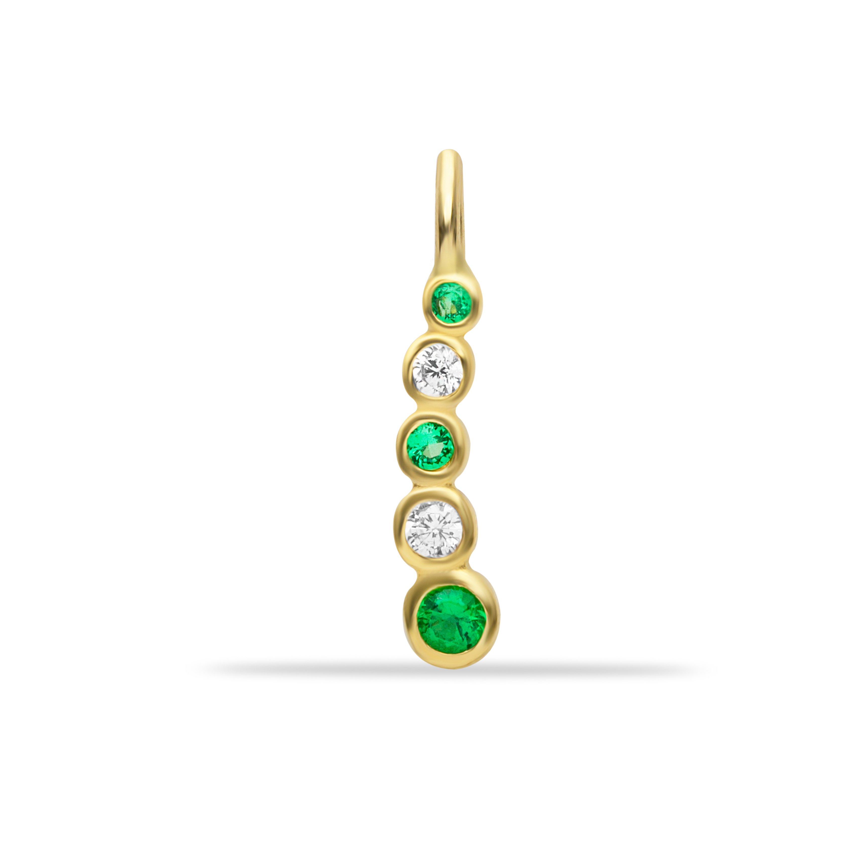 14 Carat Gold Emerald Stone Sequence Pendant