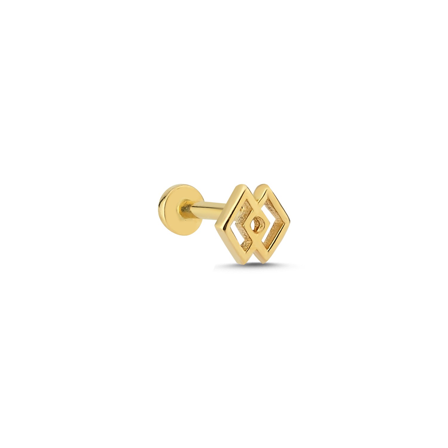 14 Carat Gold Two Square Symbol Piercing