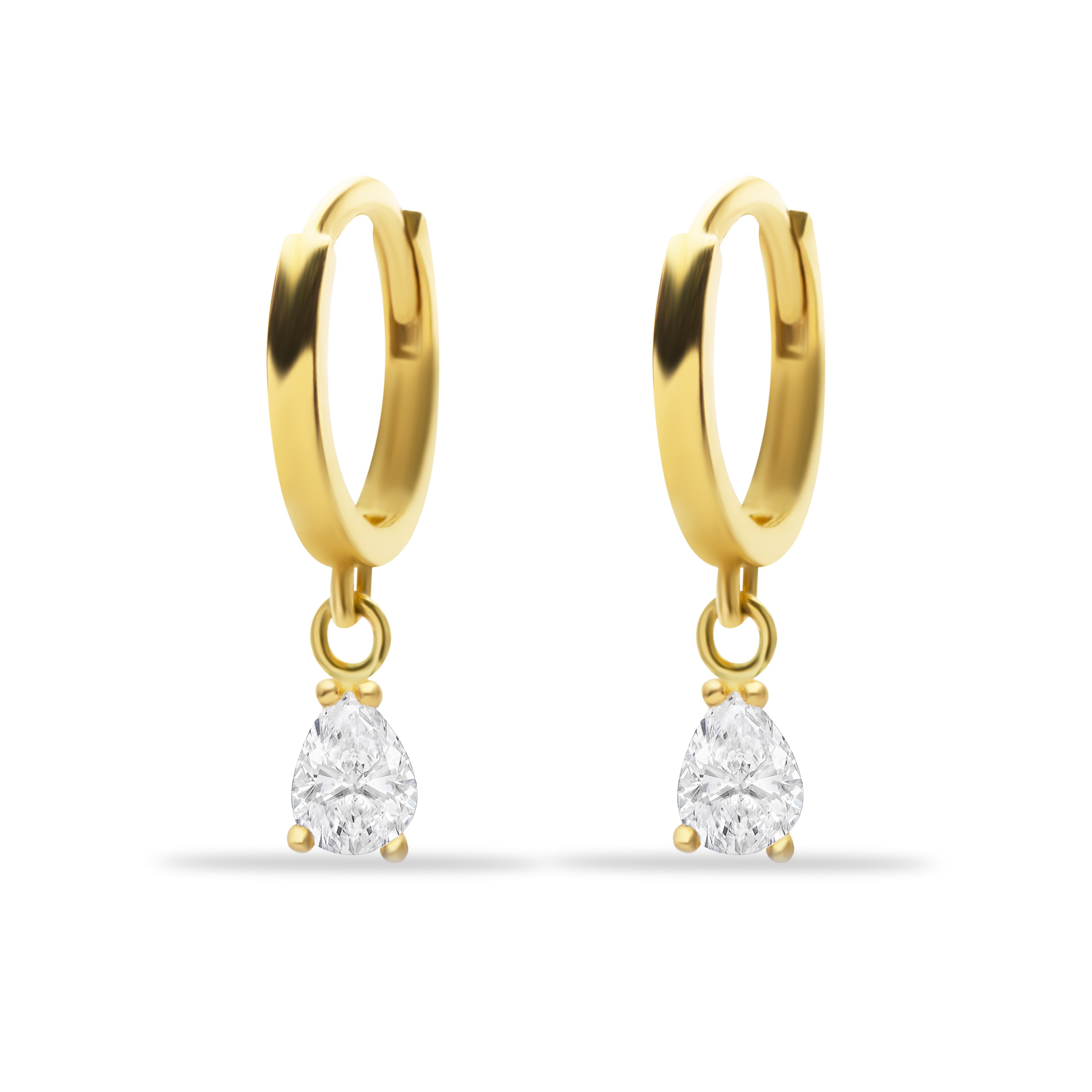 14 Carat Gold Elegant Drop Stone Dangle Earrings