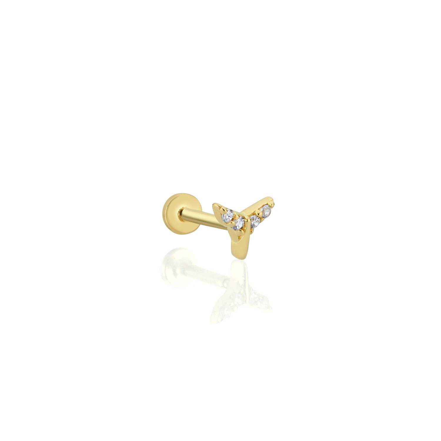 14 Carat Gold Stone Wind Rose Piercing