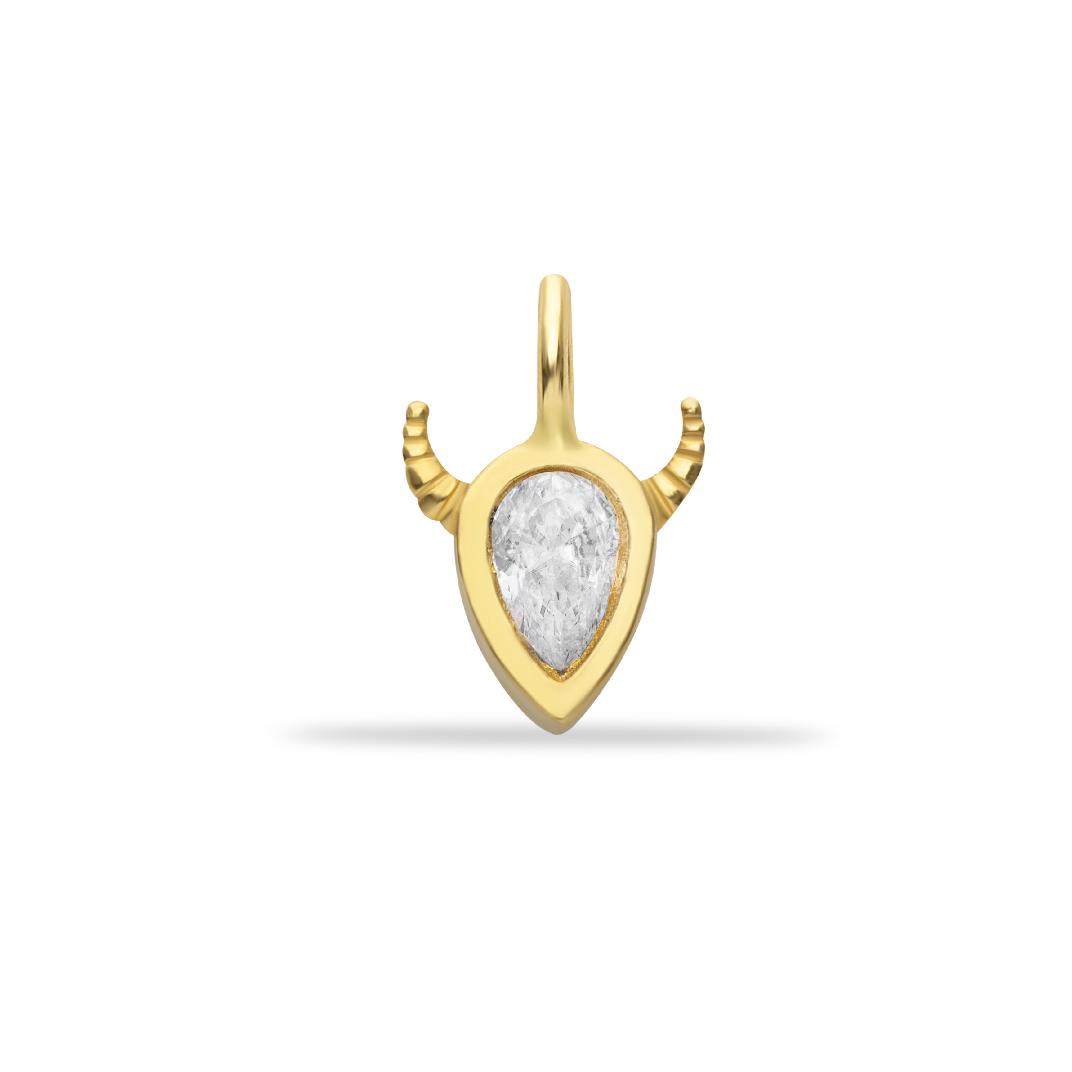 14 Carat Gold Drop Stone Horn Pendant