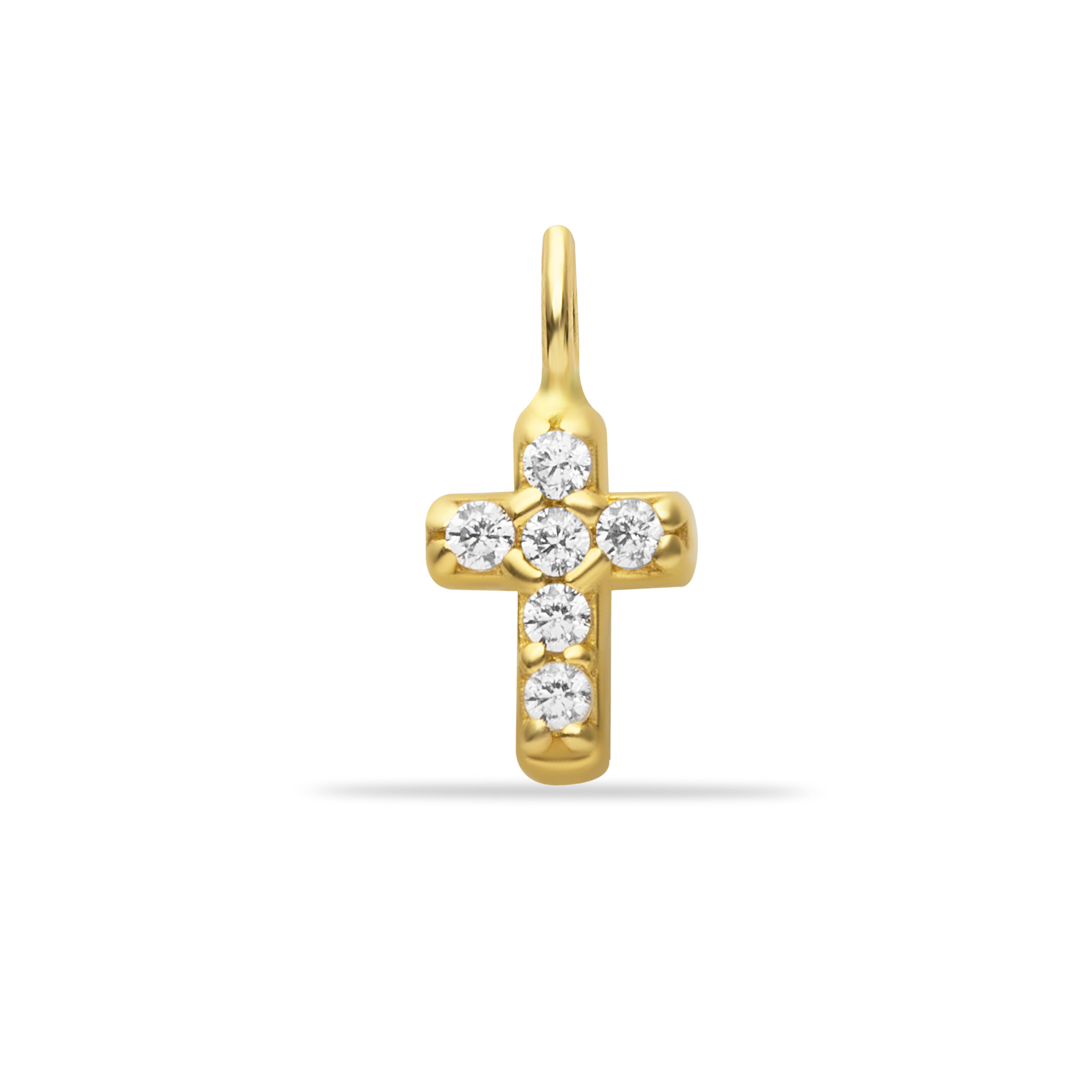 14 Carat Gold Stone Cross Pendant