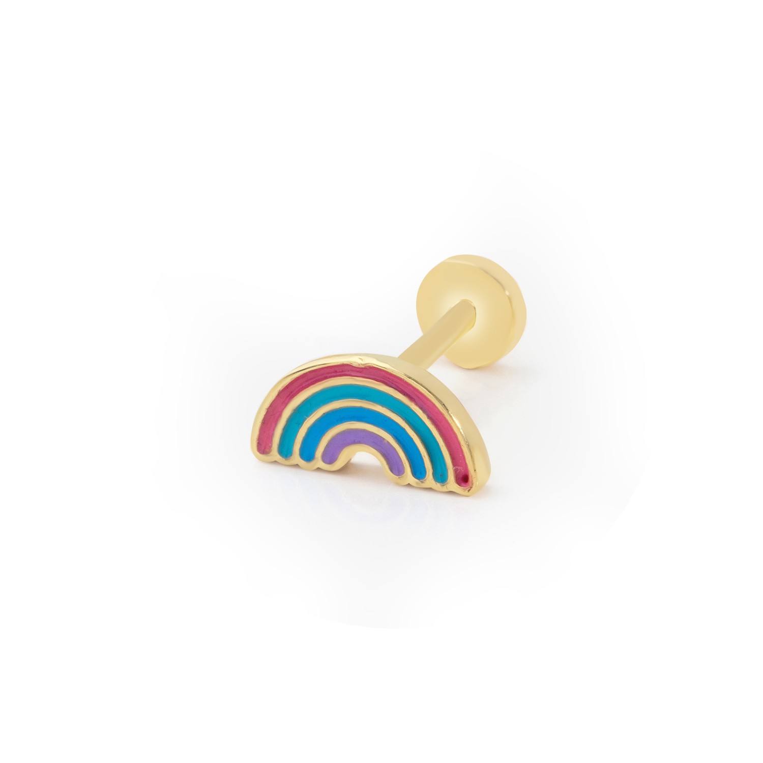 14 Carat Gold Rainbow Piercing