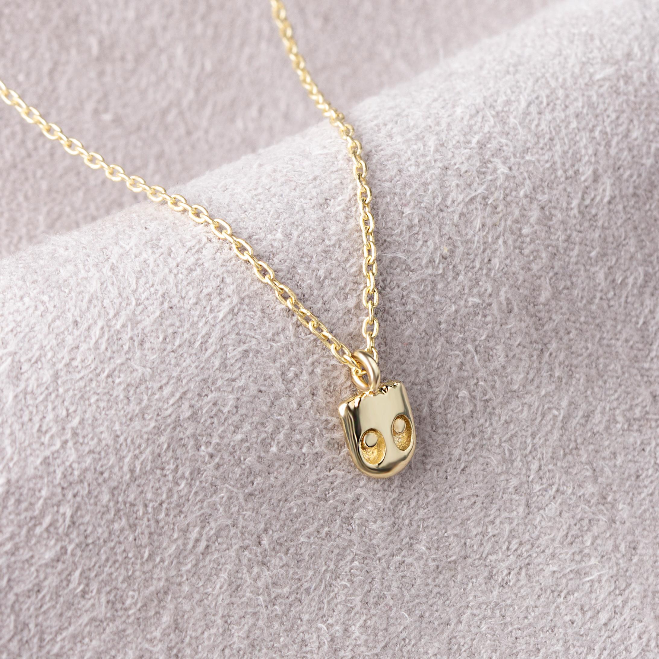 14 Carat Gold Minimal Ghost Necklace