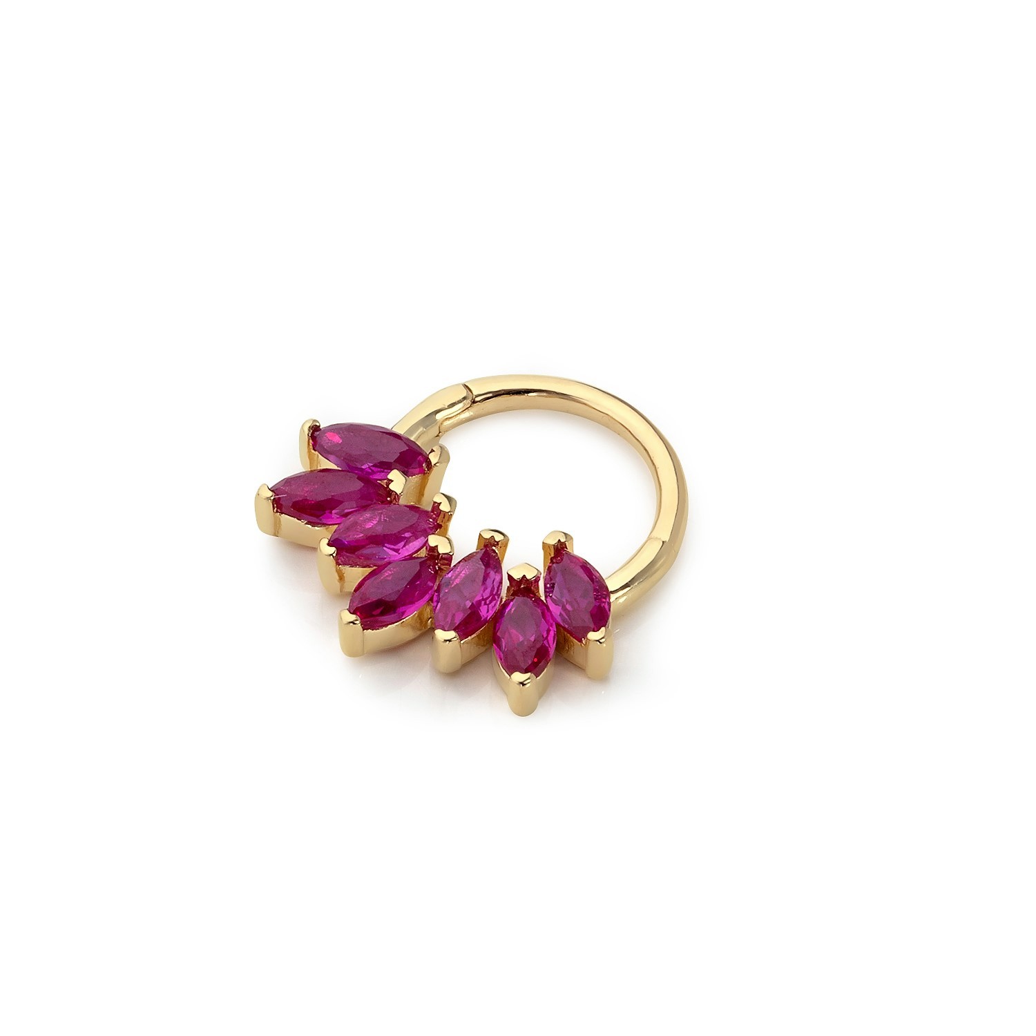 14 Carat Gold Ruby Marquise Stone Design Helix Piercing