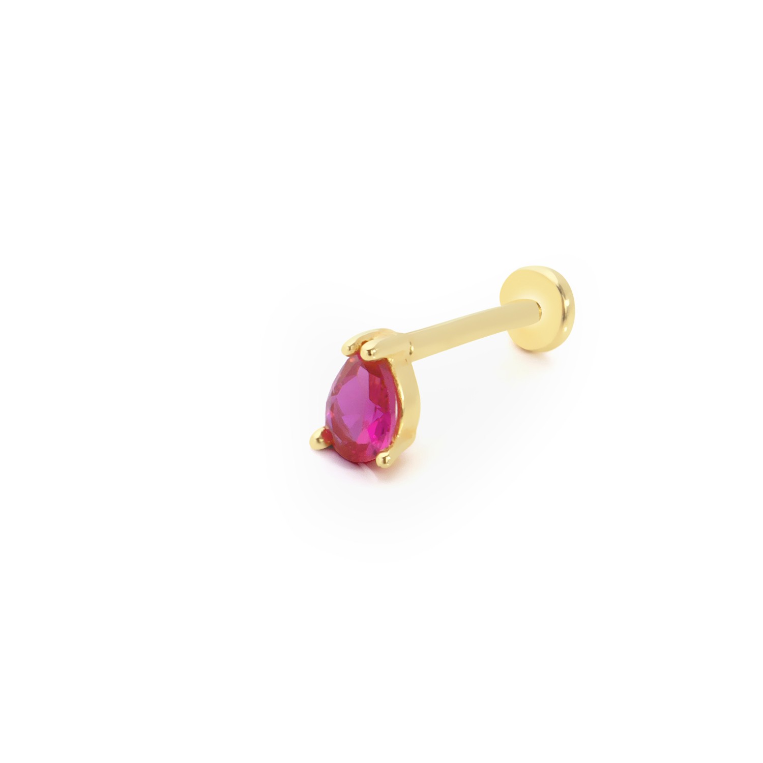 14 Carat Gold Ruby Drop Stone Tragus Piercing