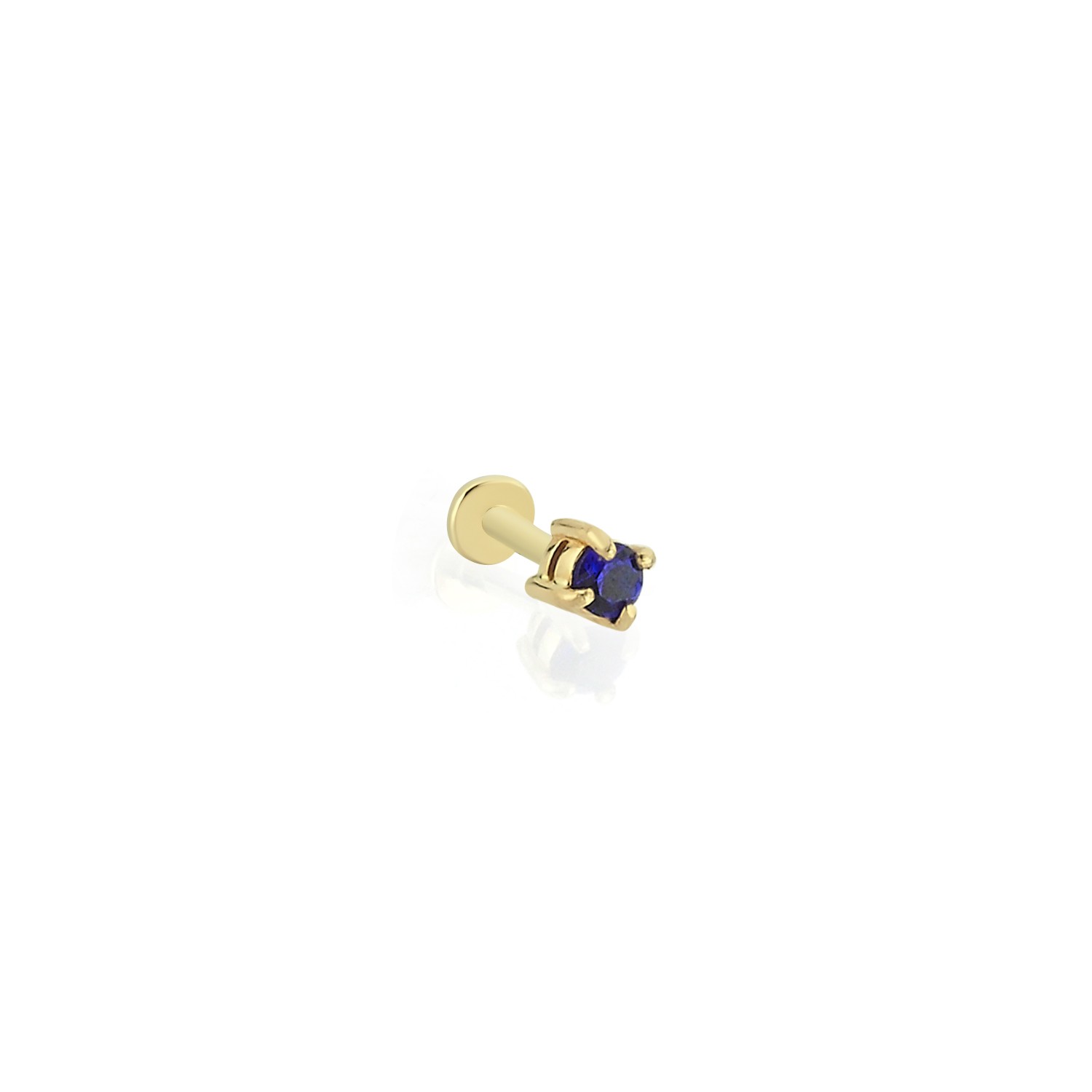 14 Carat Gold Sapphire Stone Piercing