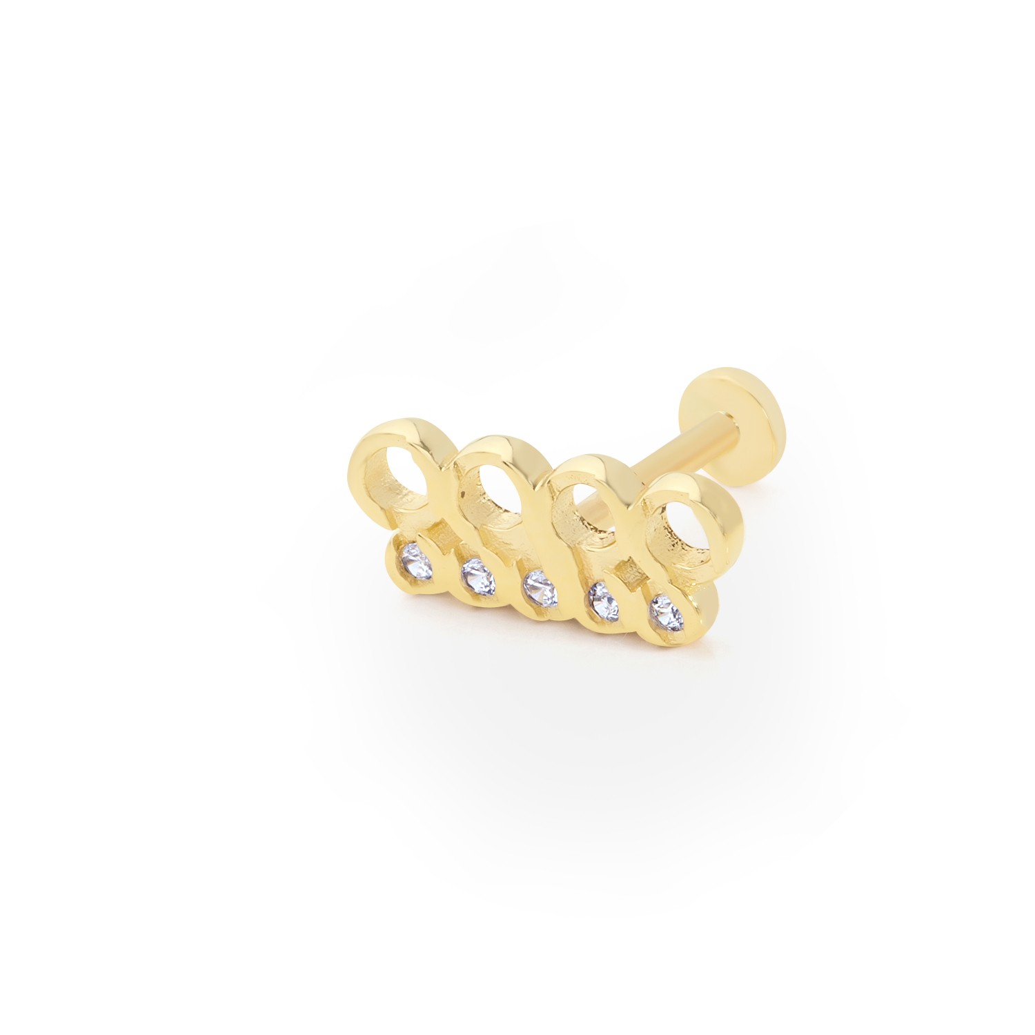 14 Carat Gold Ring Stone Piercing