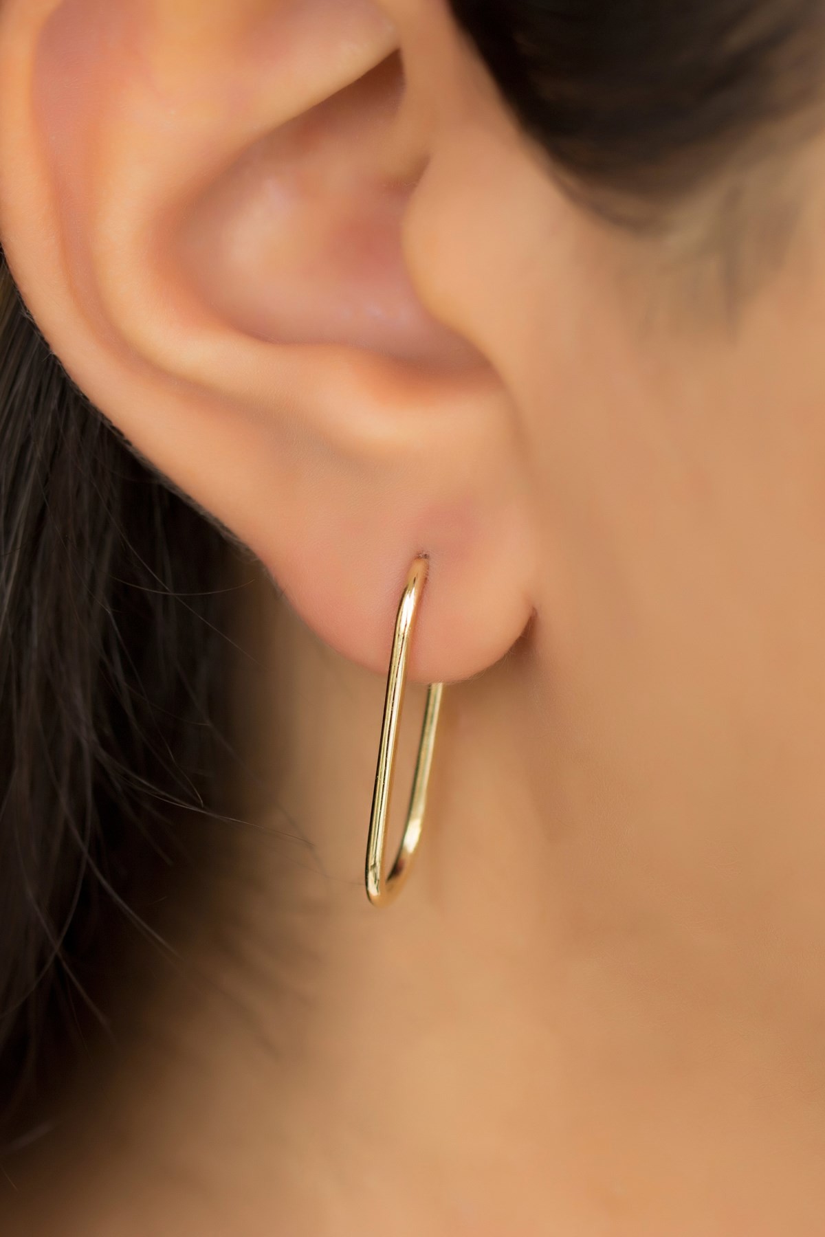 14 Carat Gold Paperclip Earrings