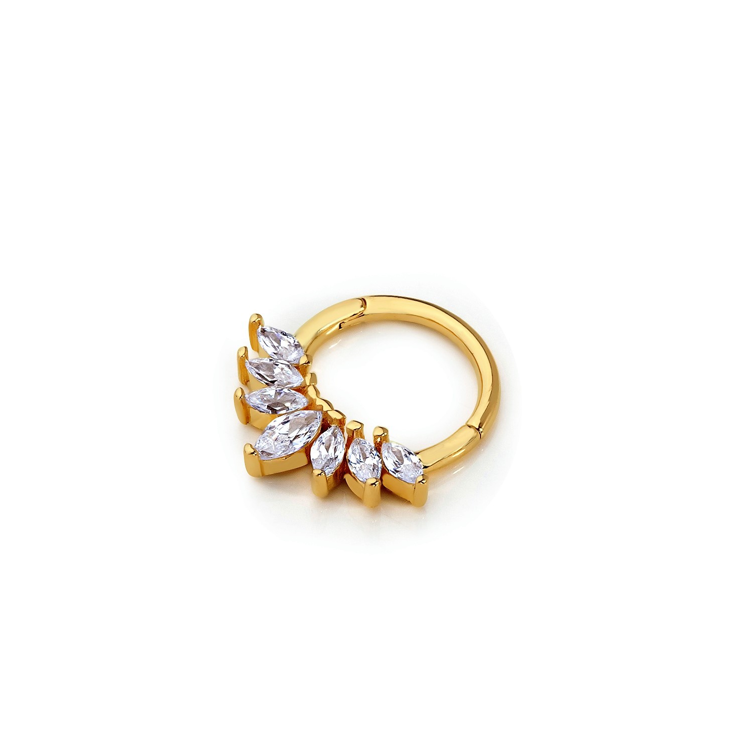 14 Carat Gold Zircon Stone Crown Model Helix Piercing