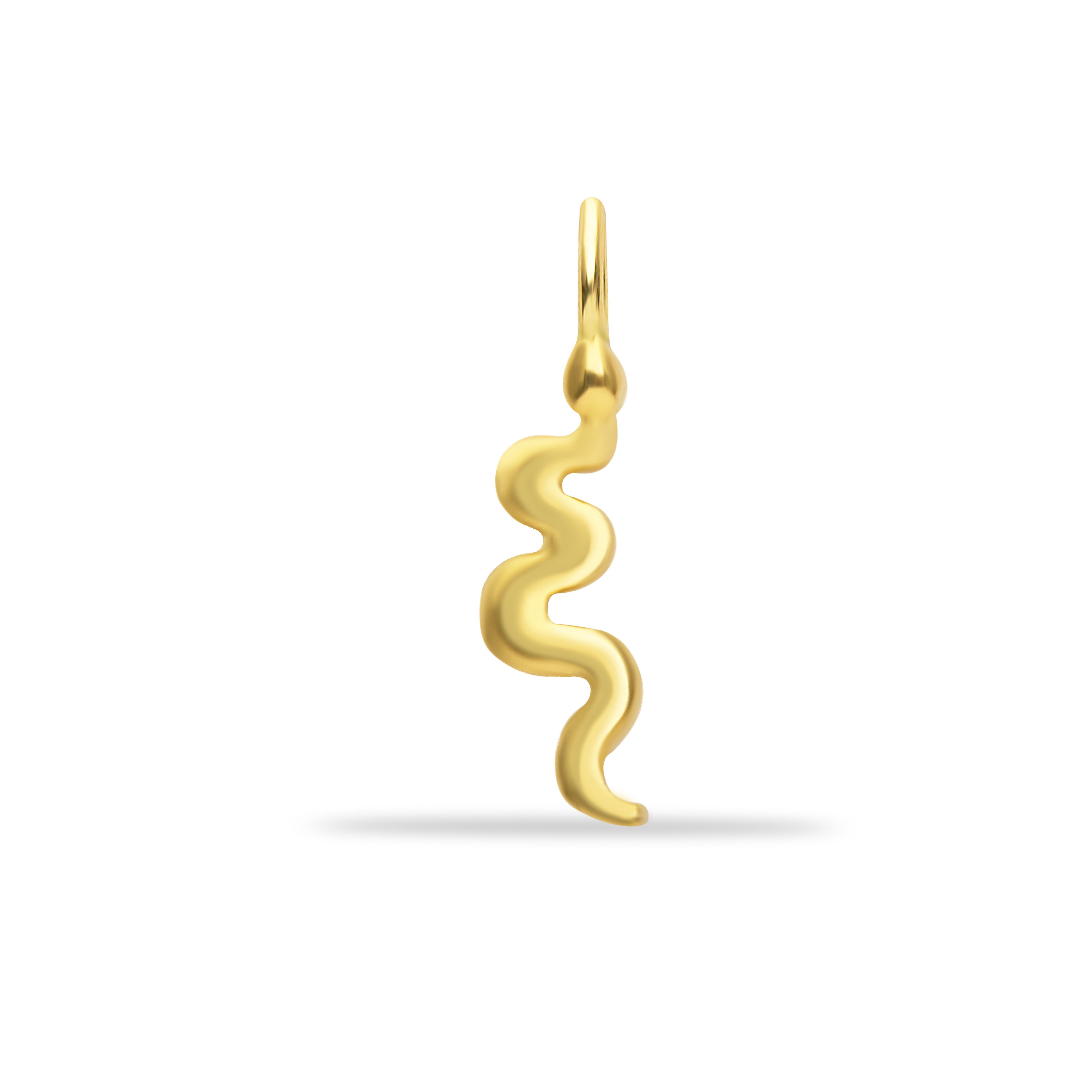 14 Carat Gold Curved Minimal Snake Pendant