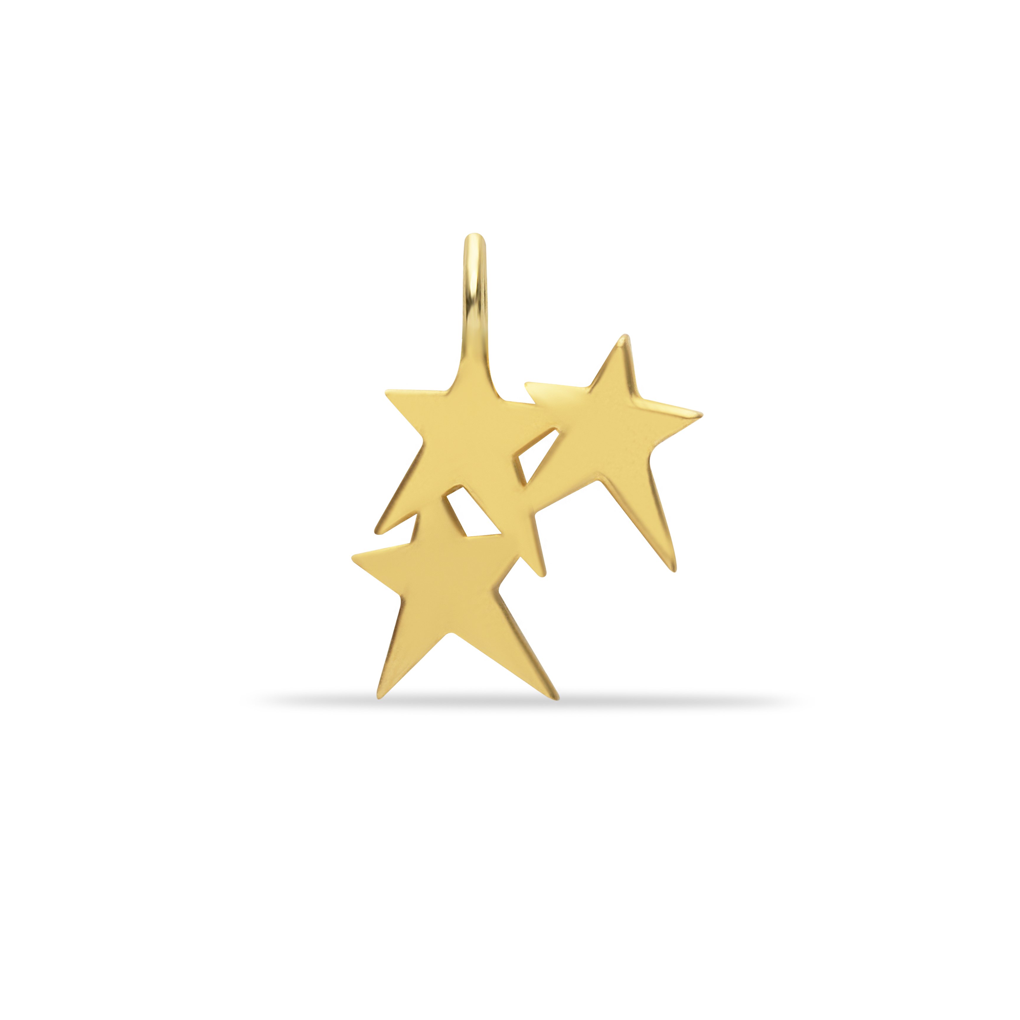 14 Carat Gold Triple Star Pendant