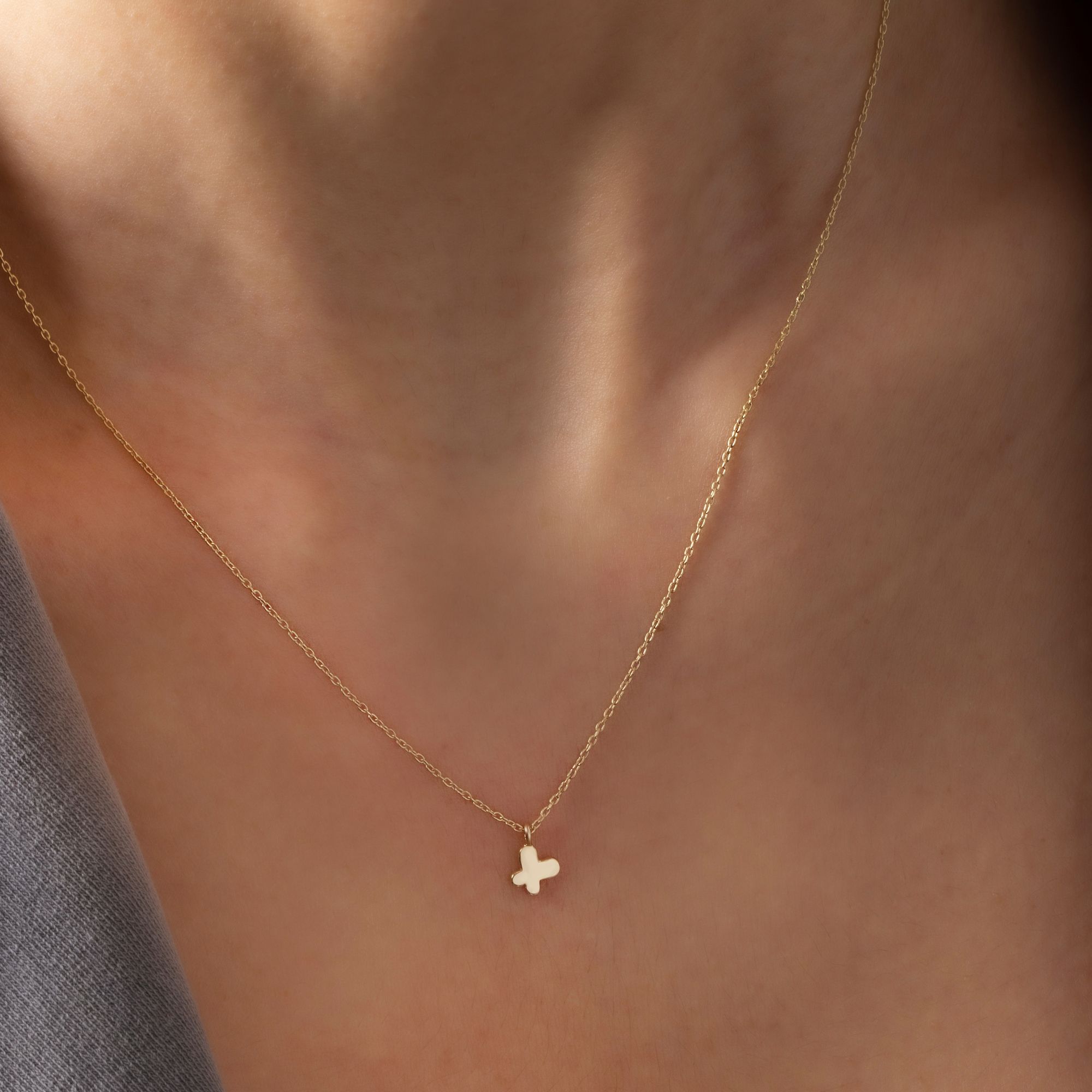 14 Carat Gold Minimal Butterfly Figure necklace