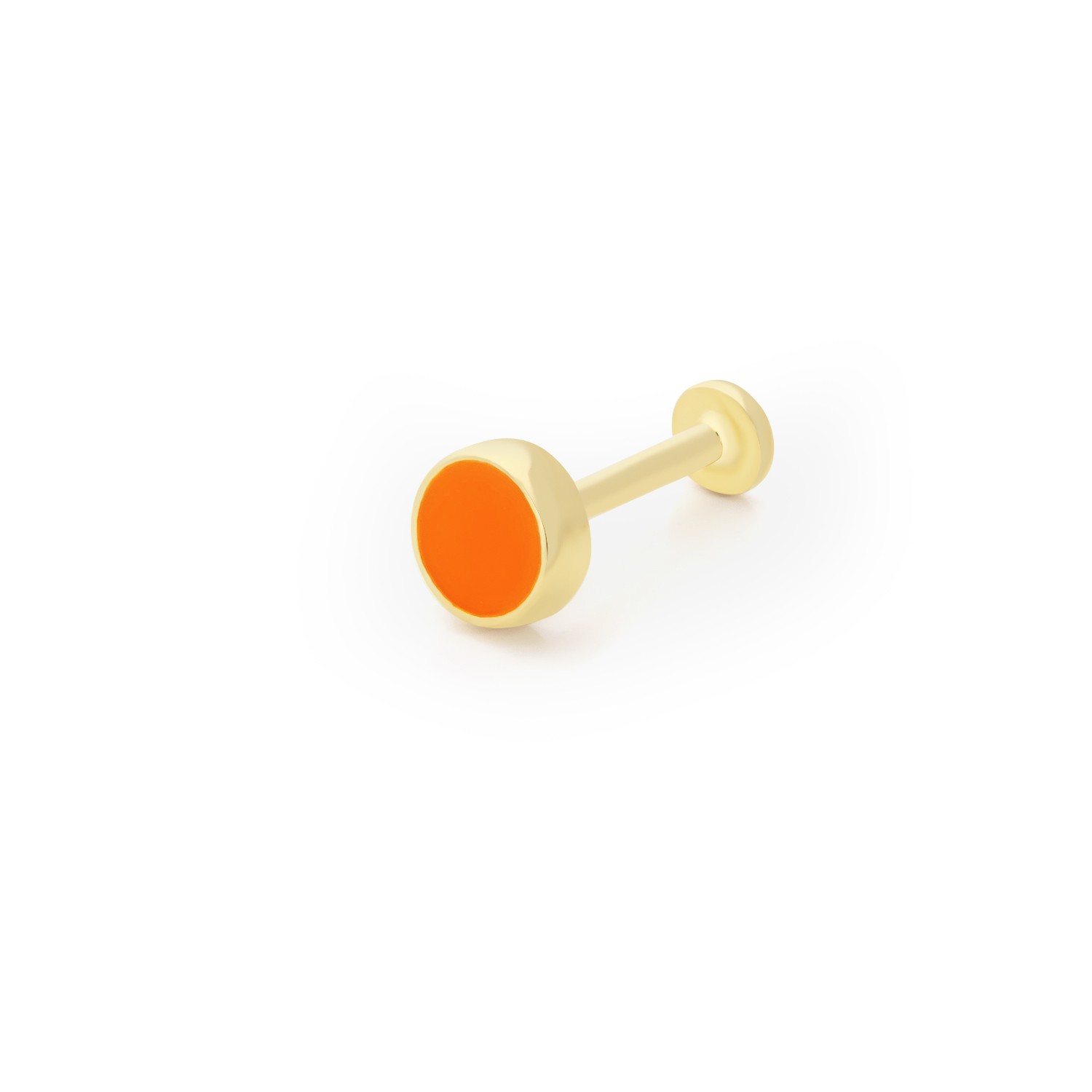 14 Carat Gold Orange Enameled Piercing