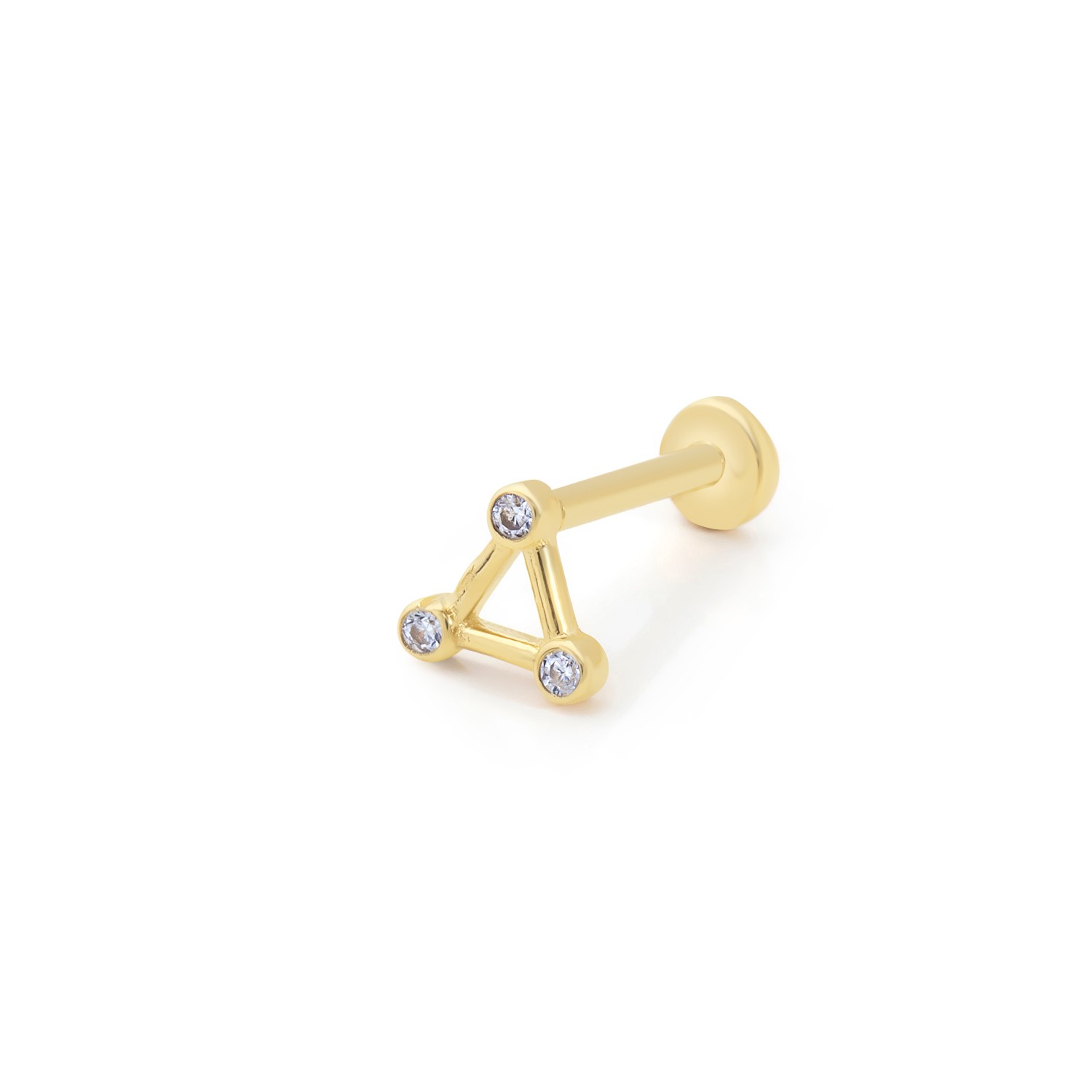 14 Carat Gold Minimal Triangle Piercing