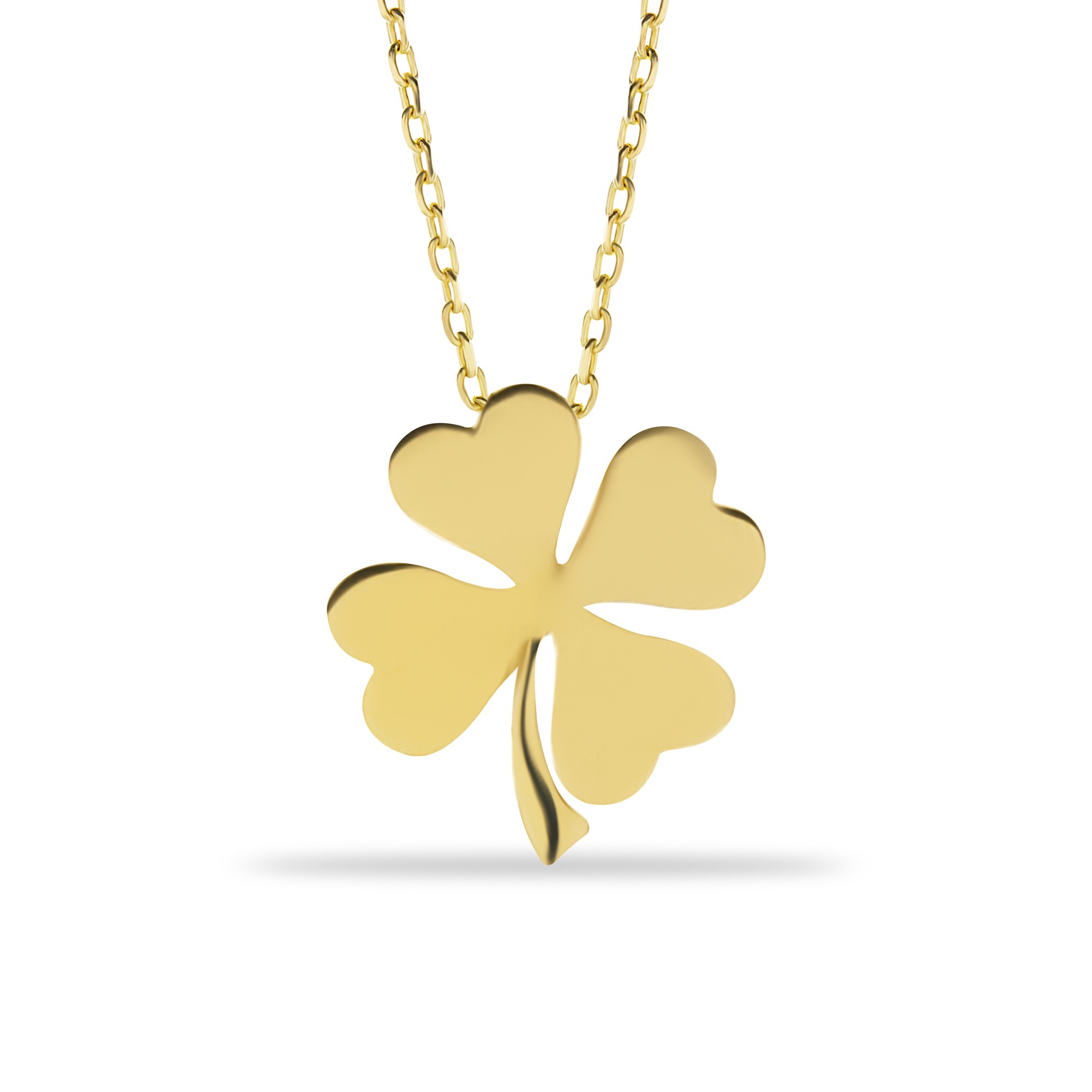14 Carat Gold Minimal Clover Necklace