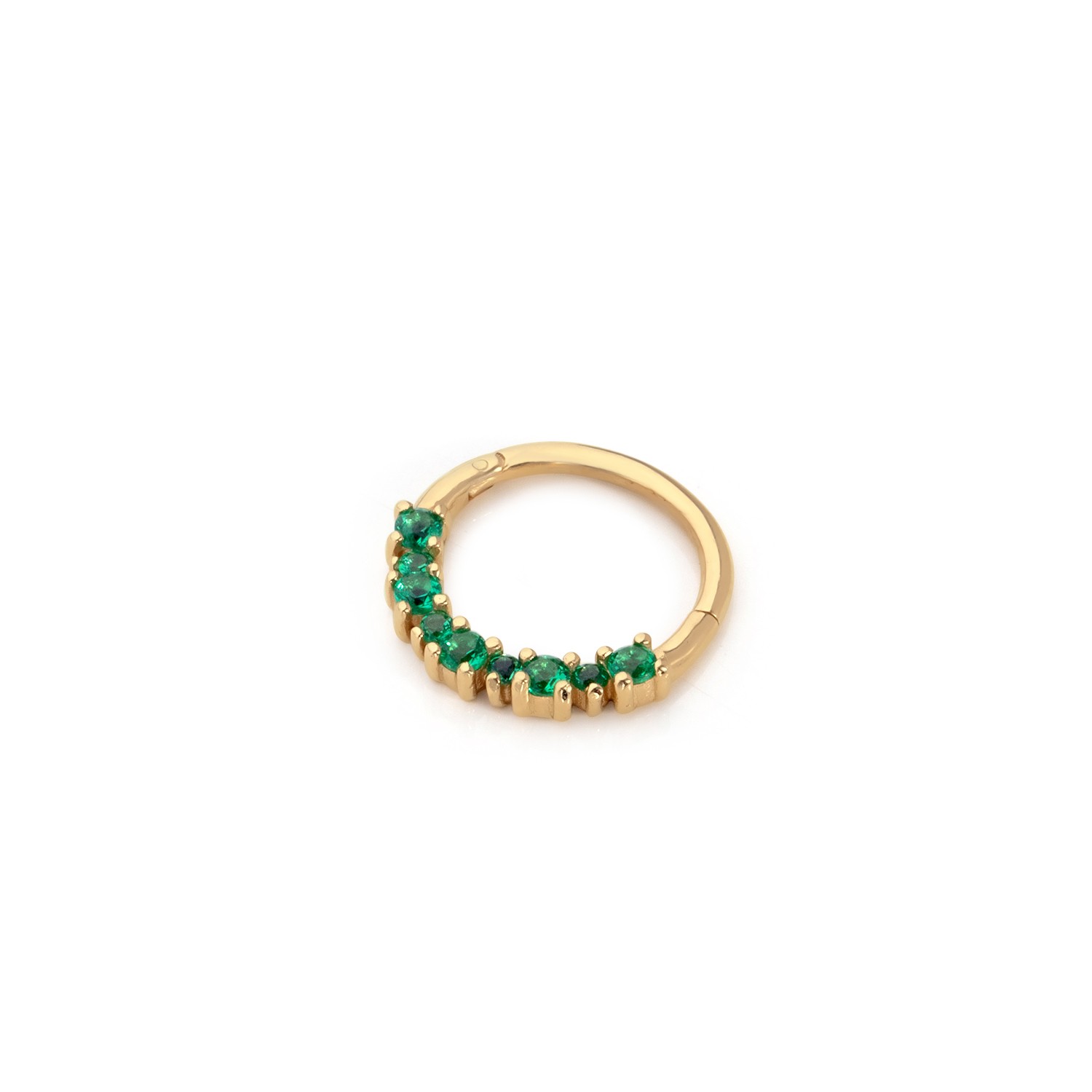 14 Carat Gold Modern Emerald Stone Helix Piercing