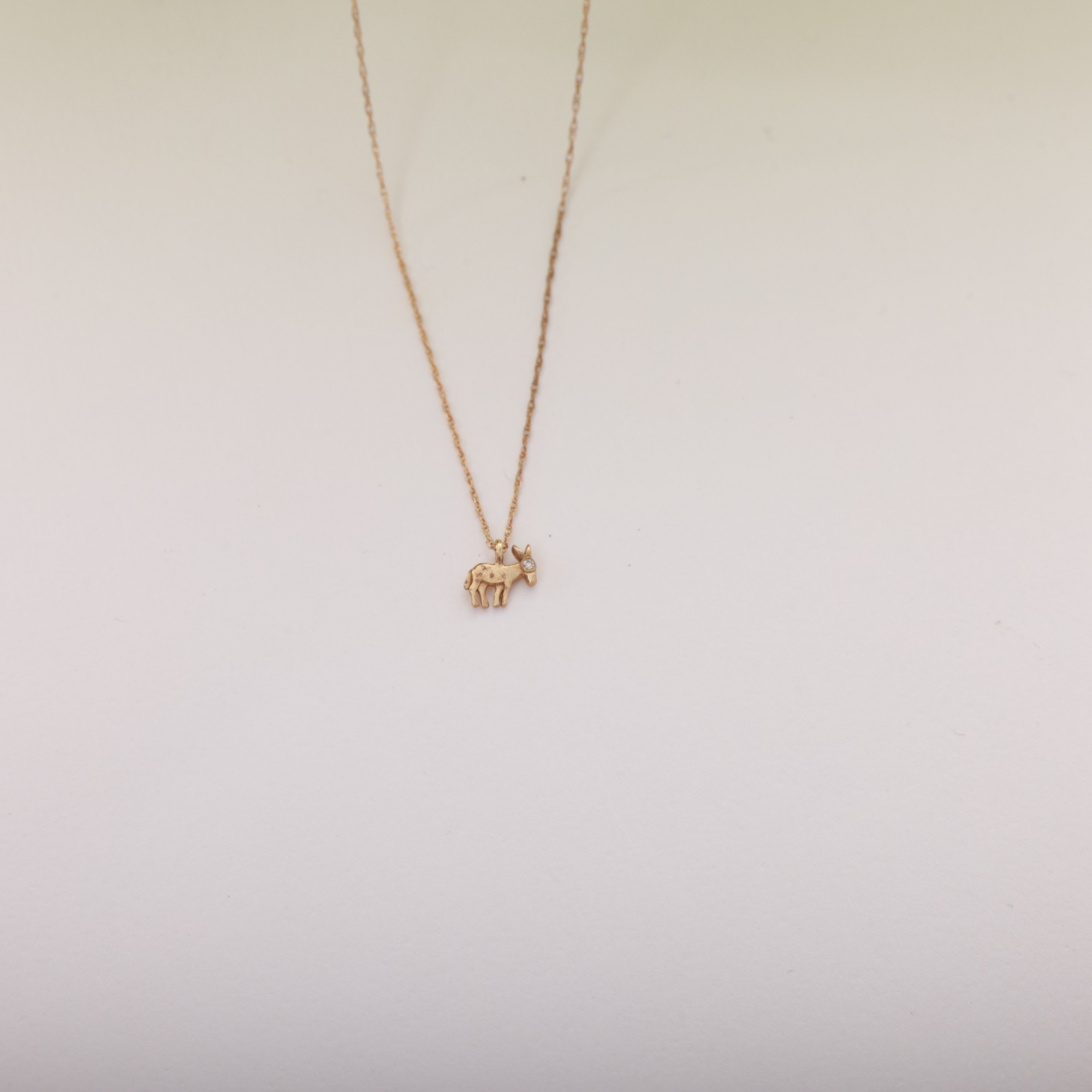 14 Carat Gold Minimal Donkey Necklace