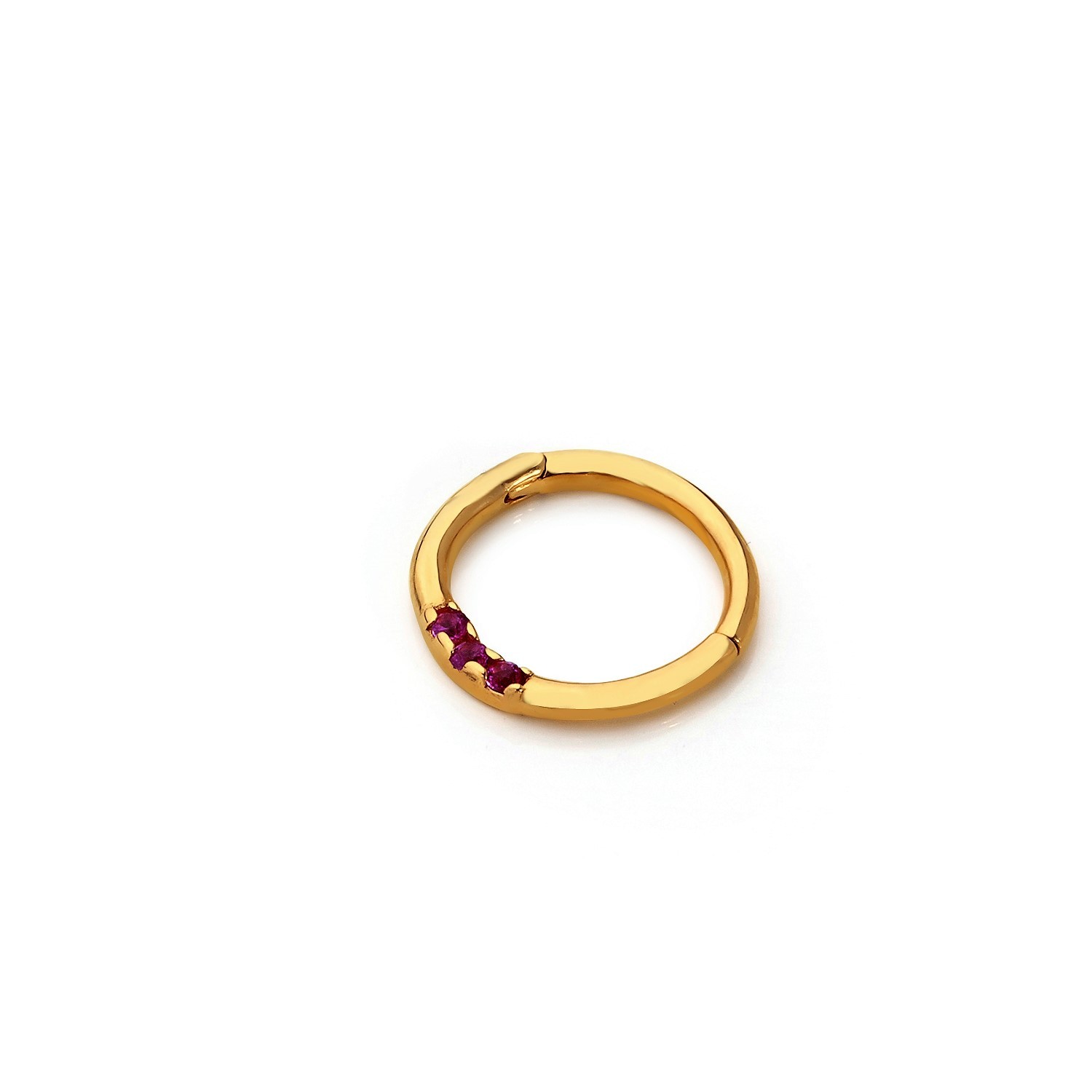 14 Carat Gold Minimal Ruby Stone Helix Piercing