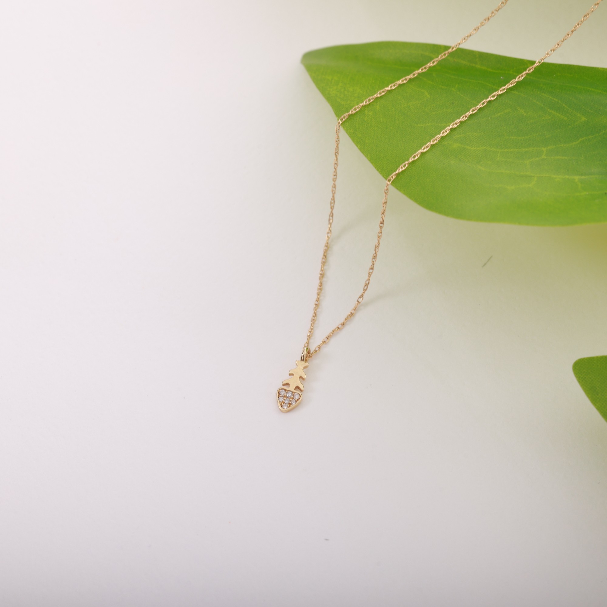 14 Carat Gold Fish Skeleton Necklace