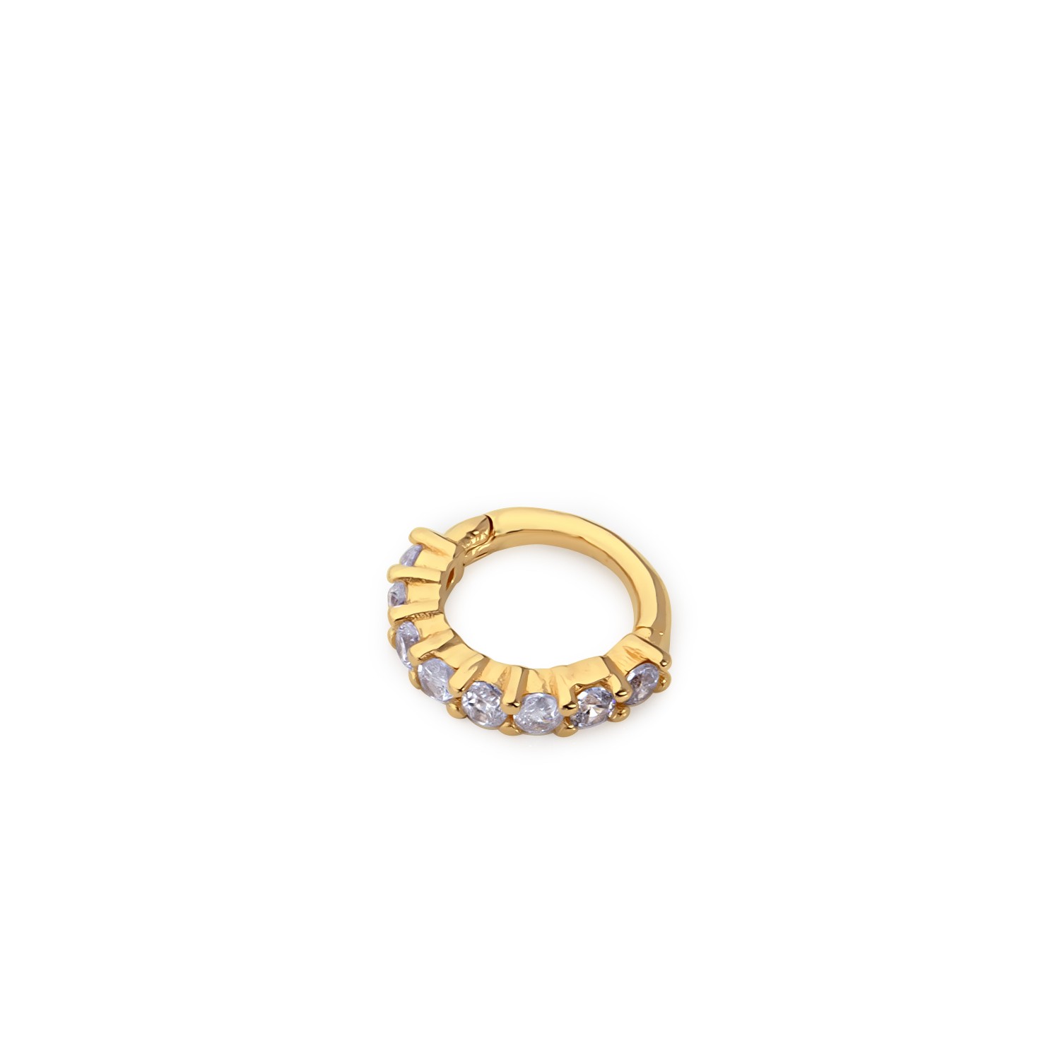 14 Carat Gold 8 Stone Mini Helix Piercing
