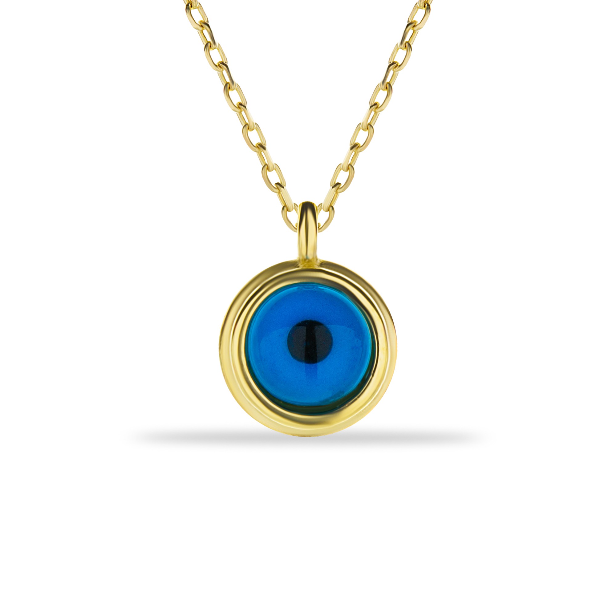 14 Carat Gold Minimal Evil Eye Necklace