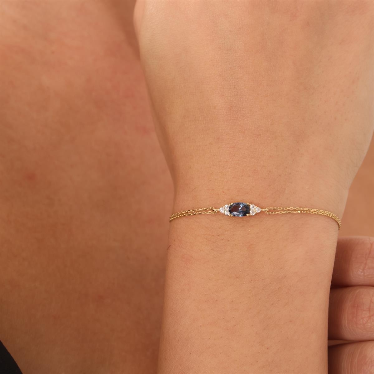 14 Carat Gold Sapphire Bracelet