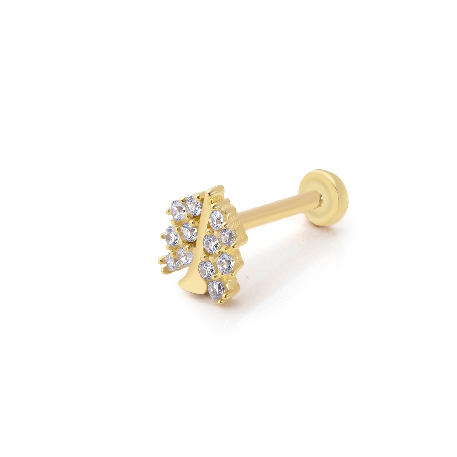 14 Carat Gold Stone Tree Piercing