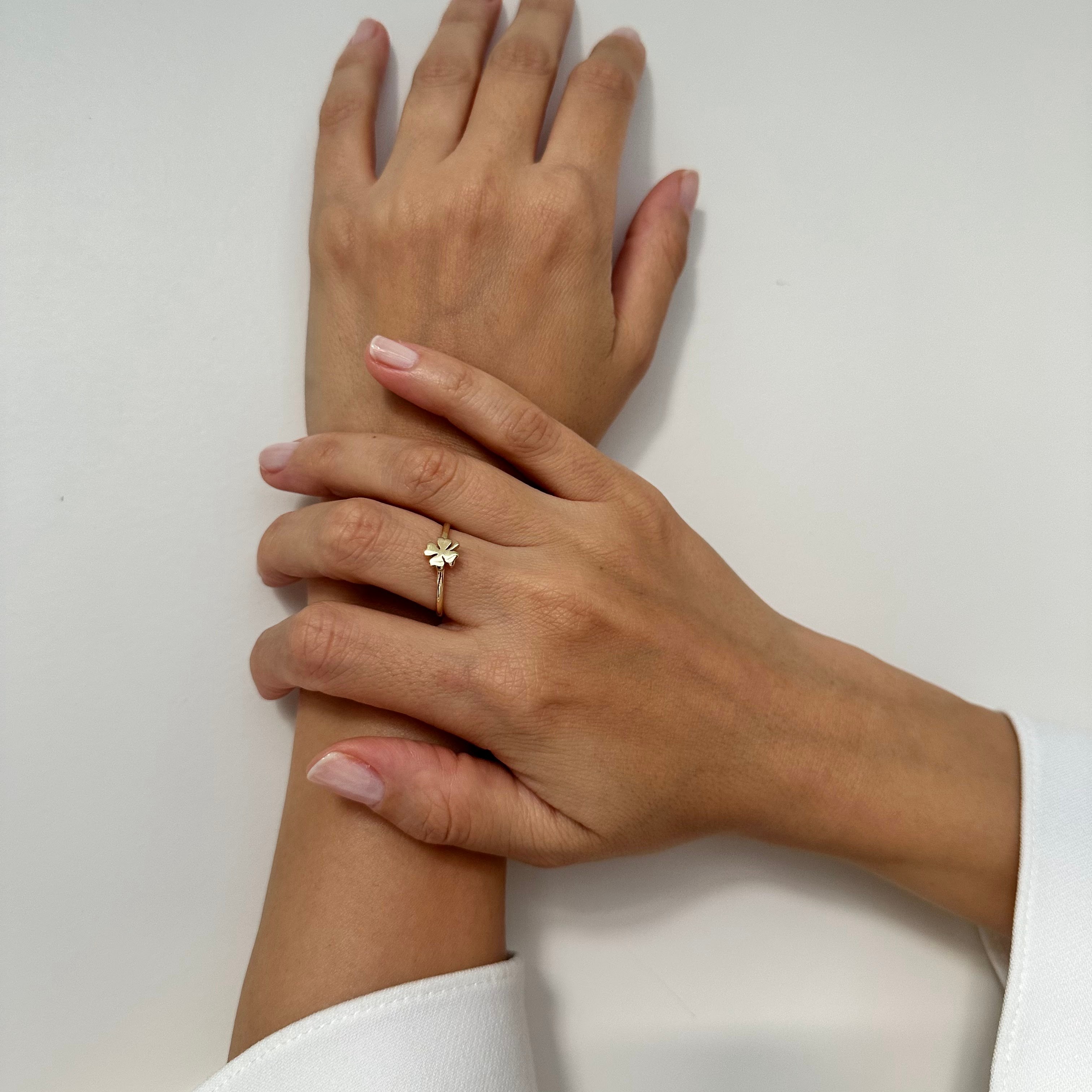 14 Carat Gold Clover Ring