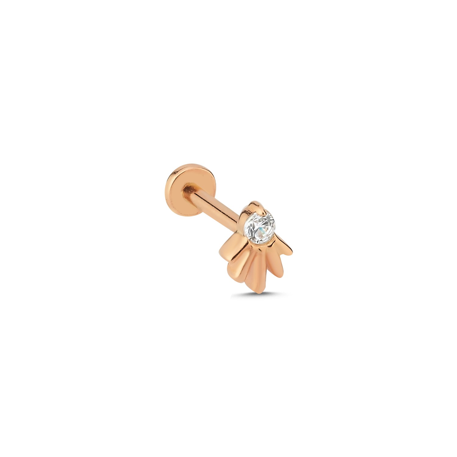 14 Carat Gold Stone Fan Piercing