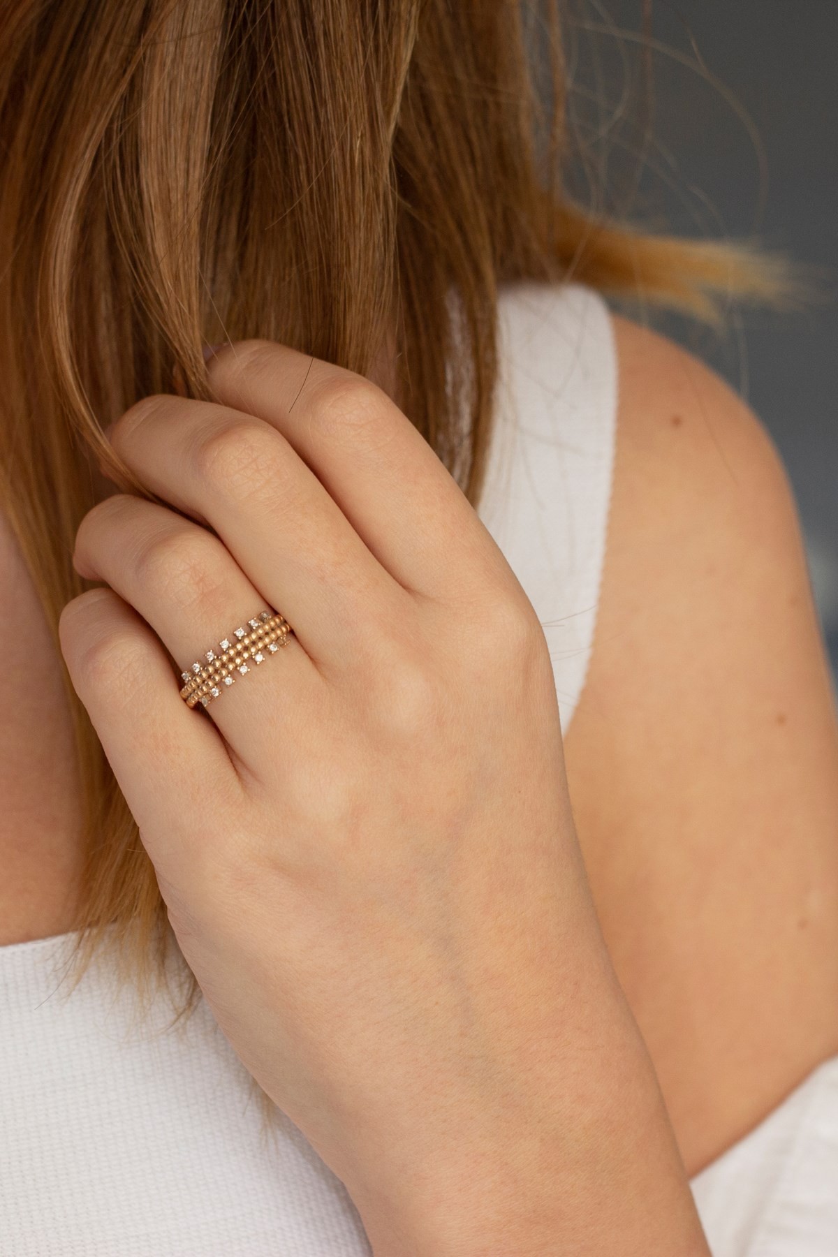 14 Carat Gold Baguette Stone Design Ring