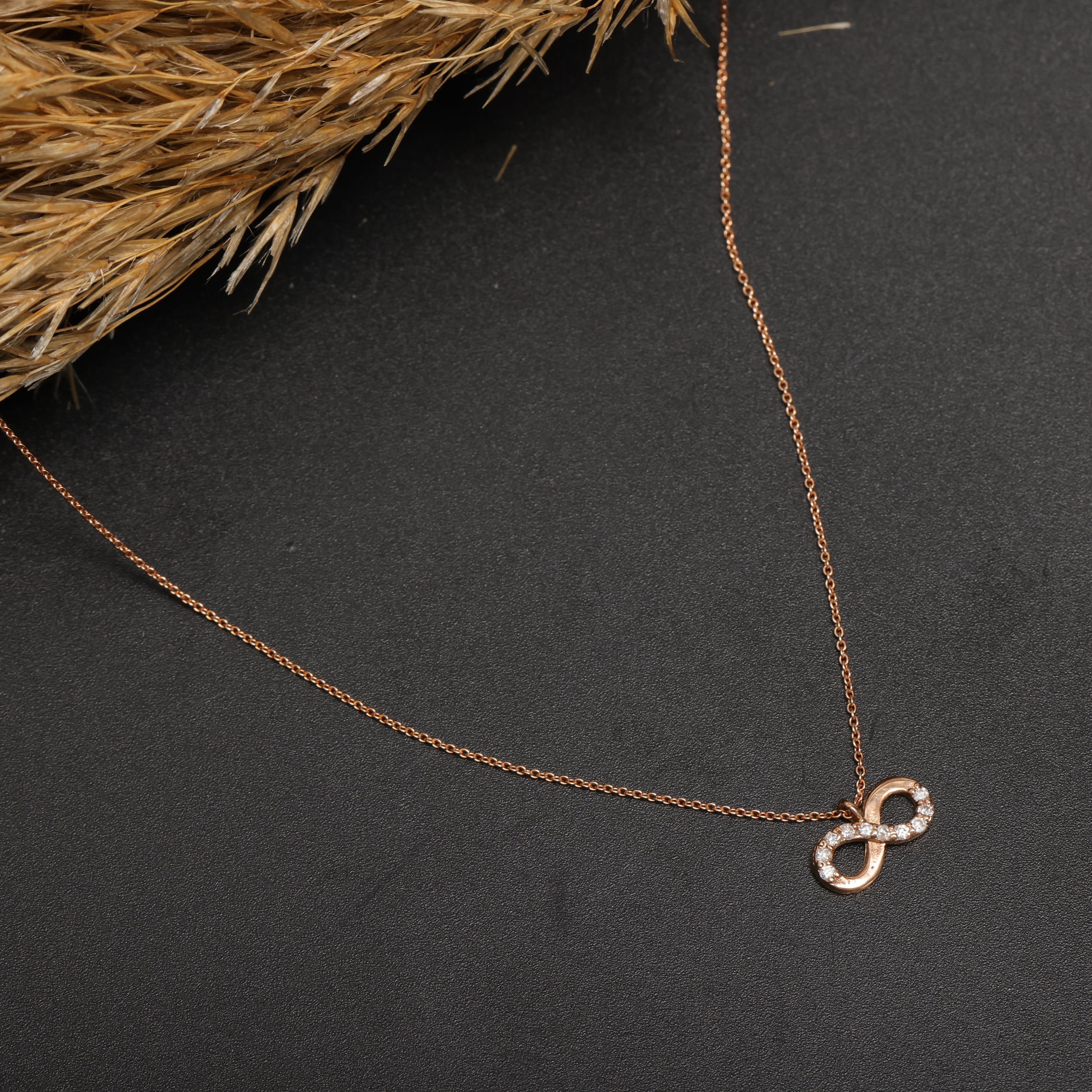 Gold Infinity Diamond Necklace