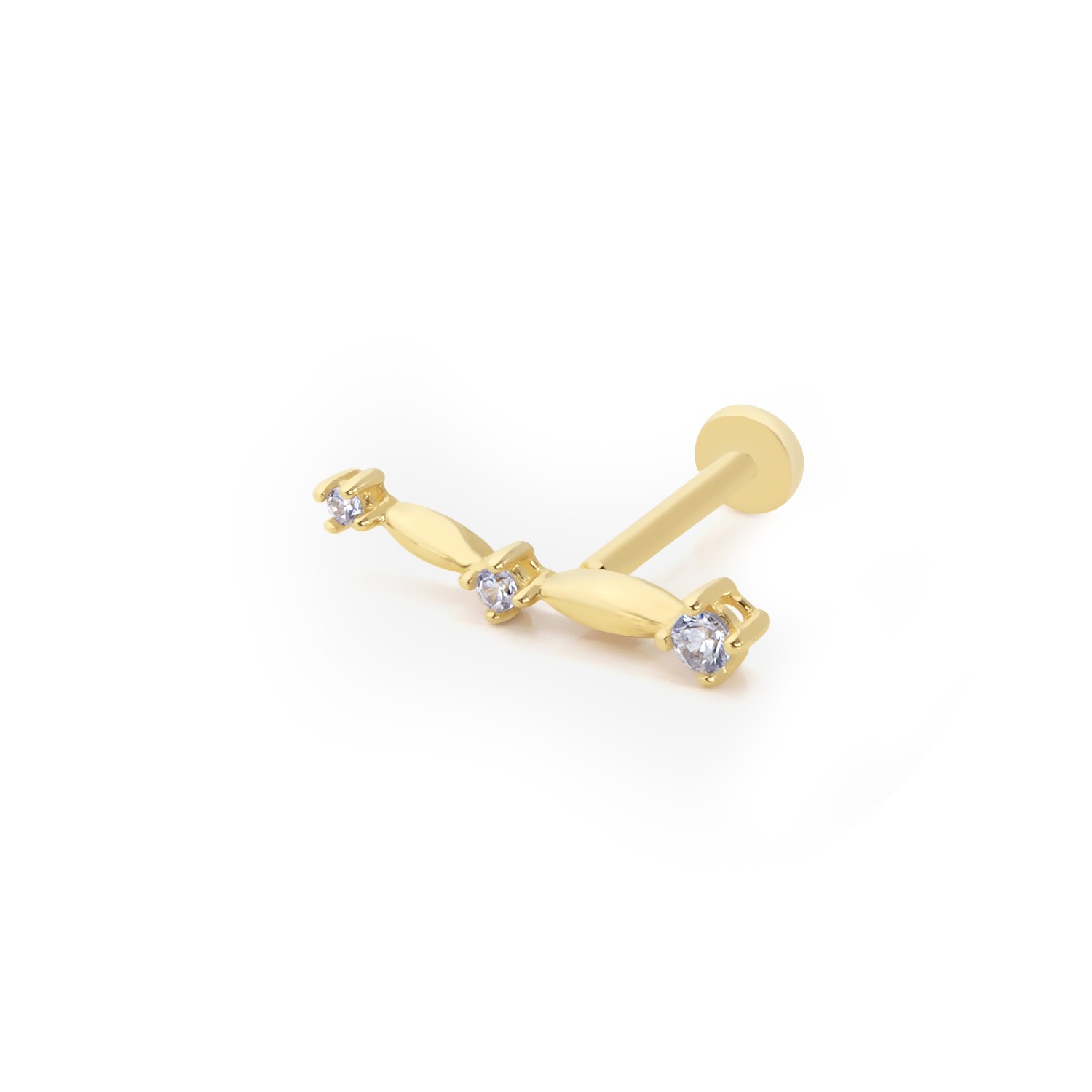 14 Carat Gold Modern Elegant Piercing