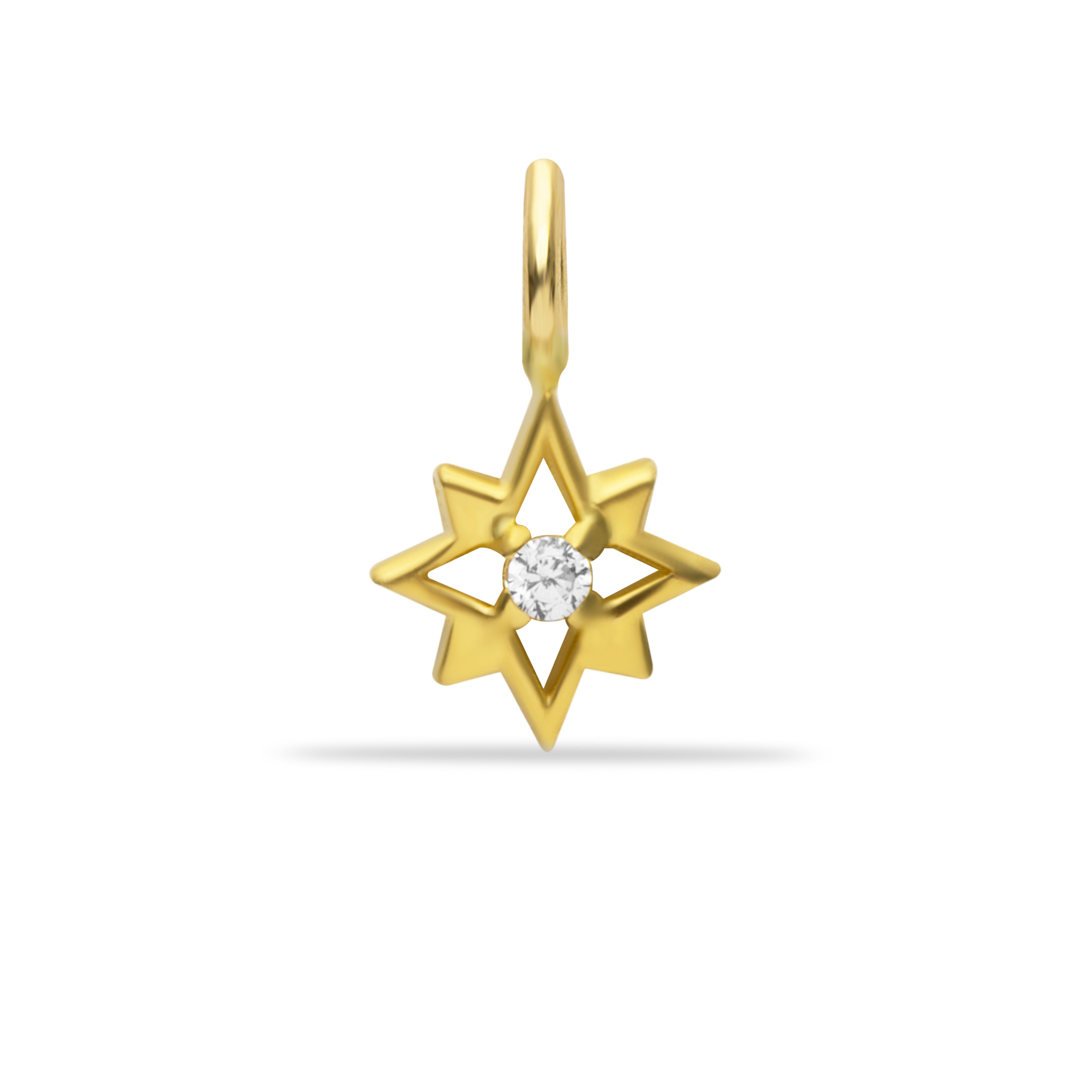 14 Carat Gold Stone Elegant Star Pendant