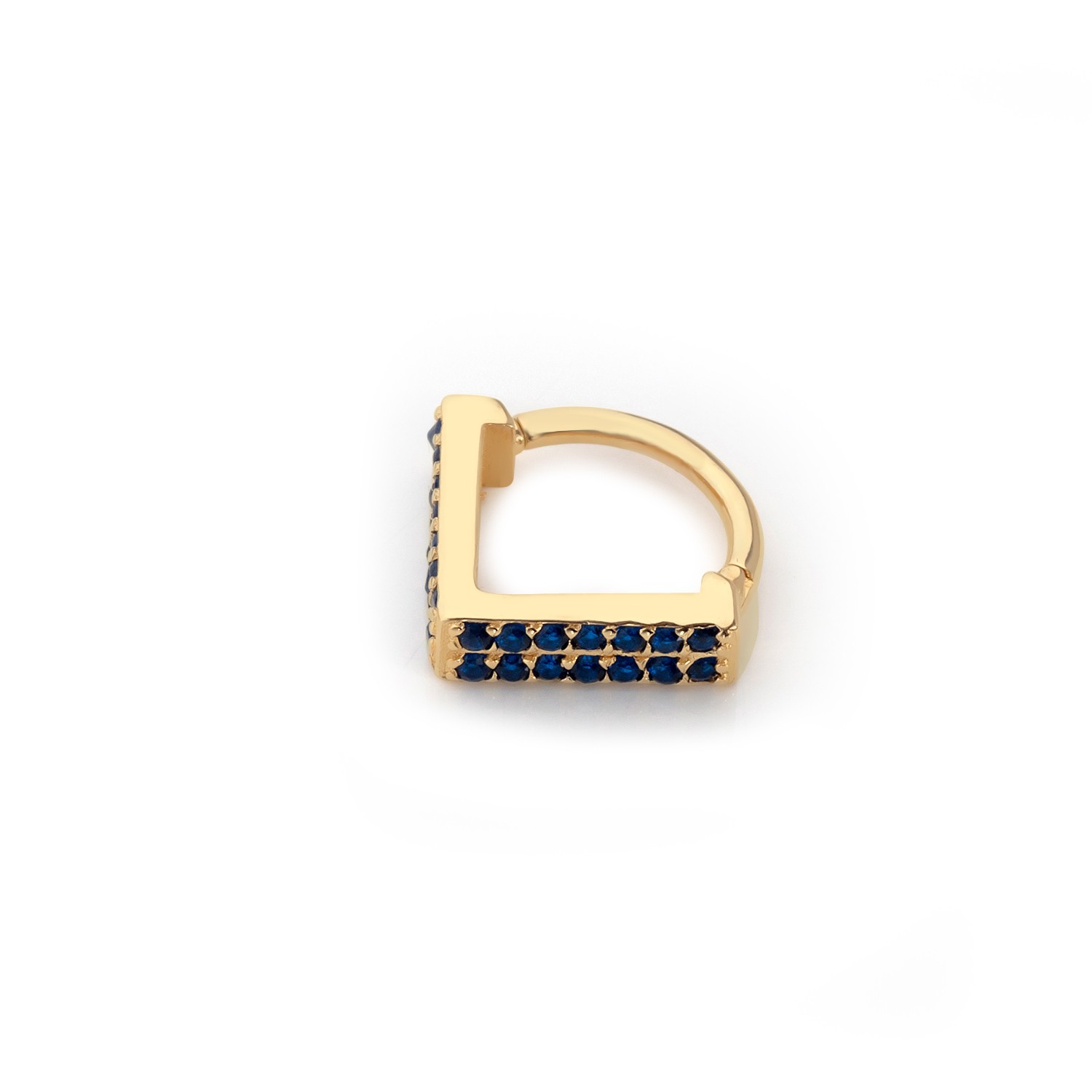 14 Carat Gold V Design Sapphire Stone Helix Piercing
