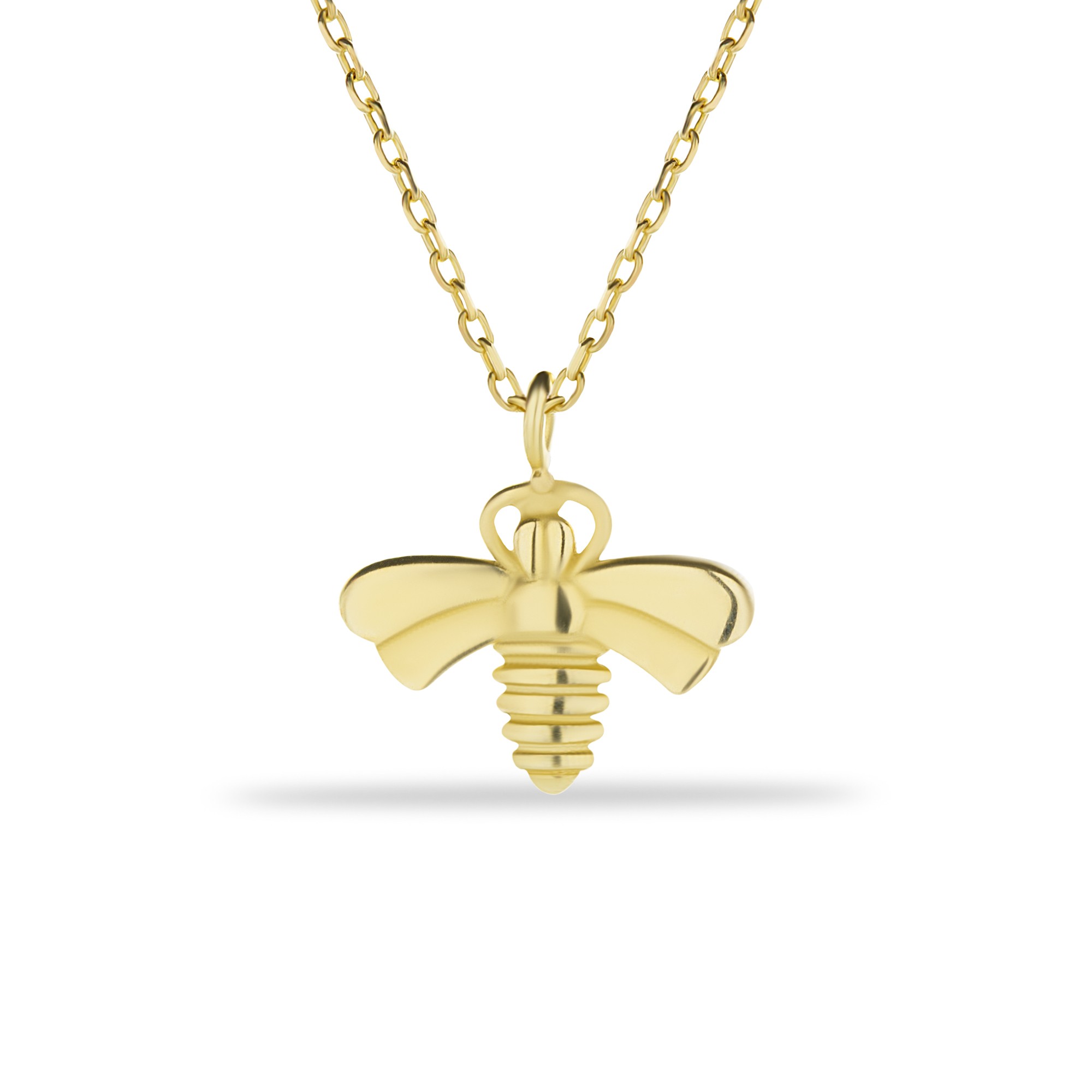 14 Carat Gold Minimal Bee Necklace