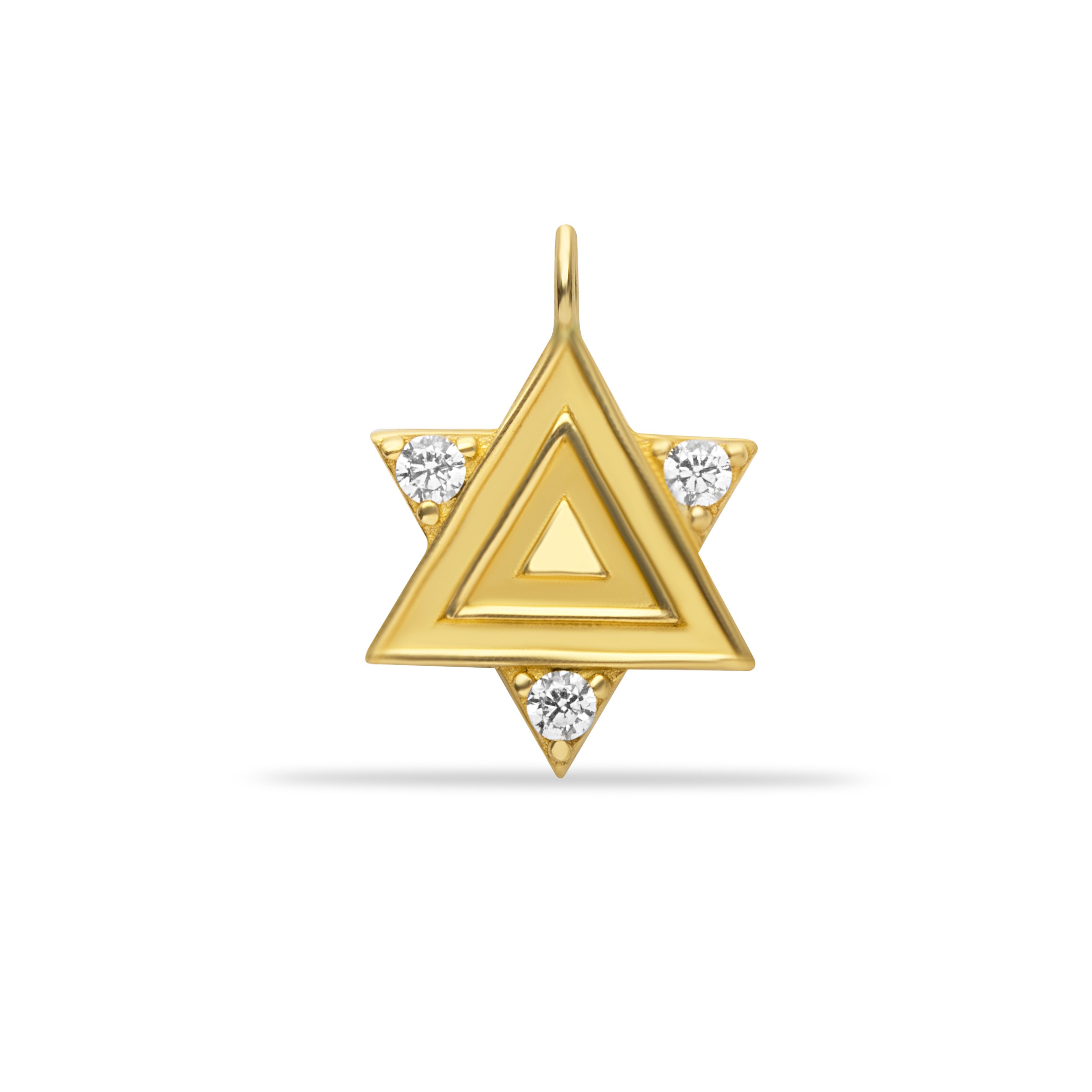 14 Carat Gold Triangle Labyrinth Pendant