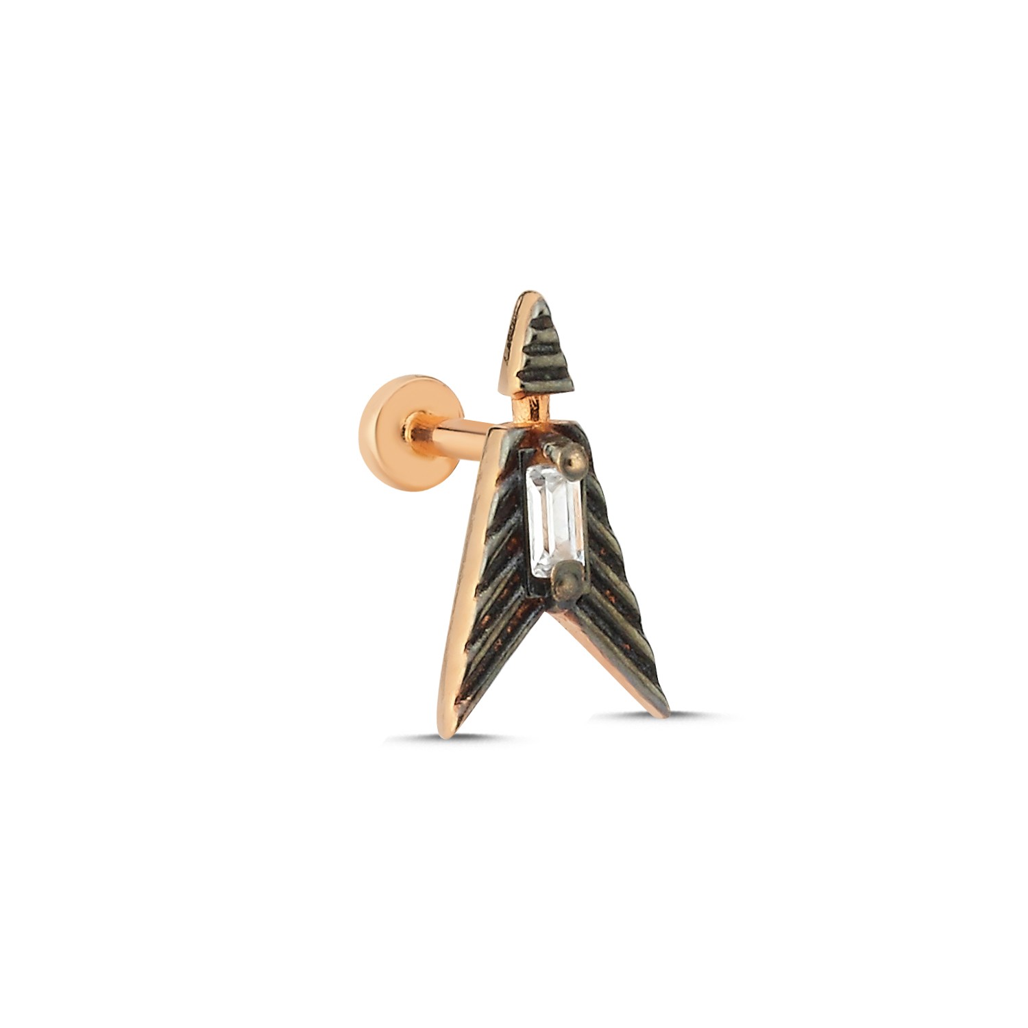 14 Carat Gold Design Airplane Piercing